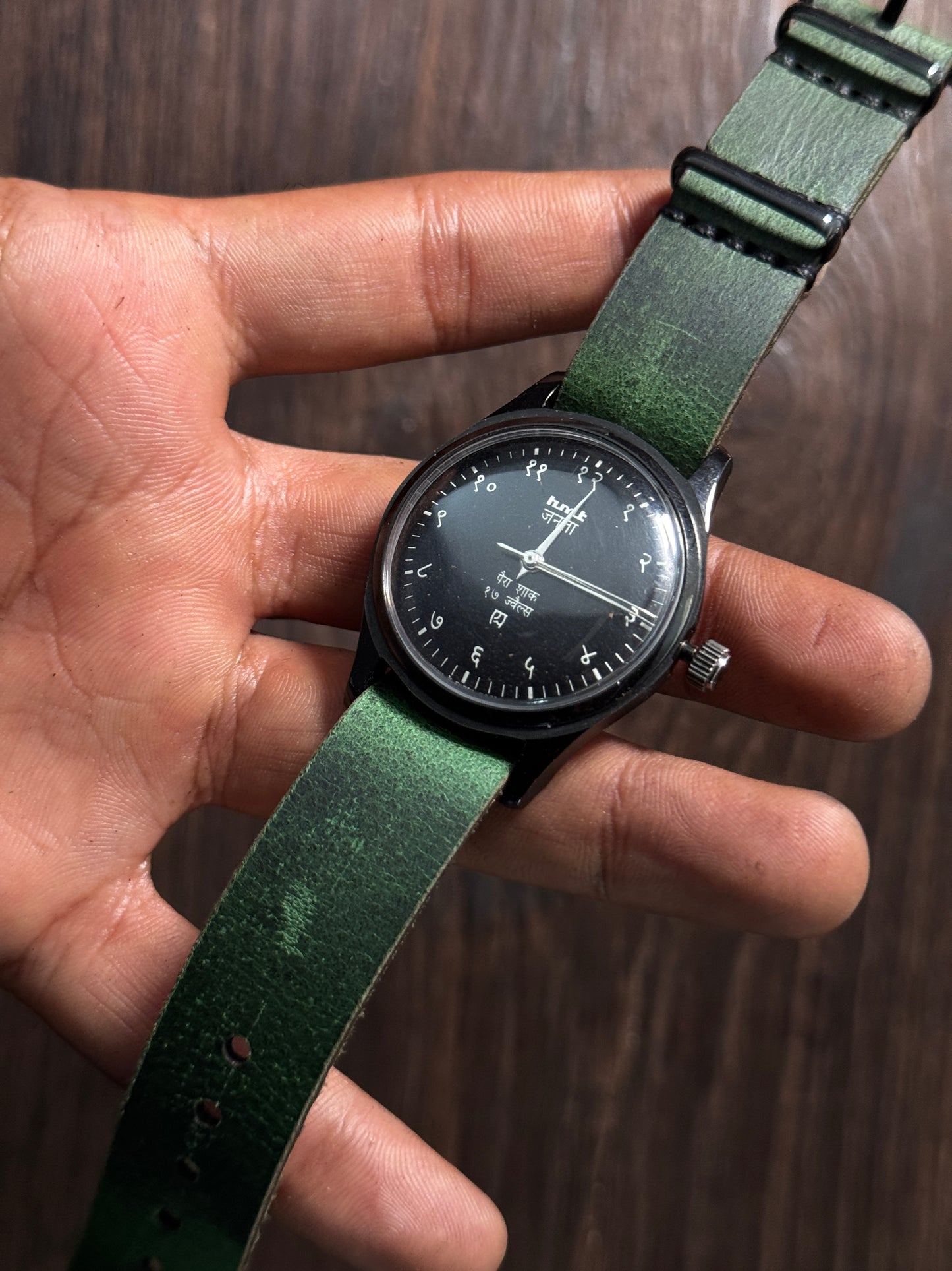HMT one way NATO vintage green watch straps