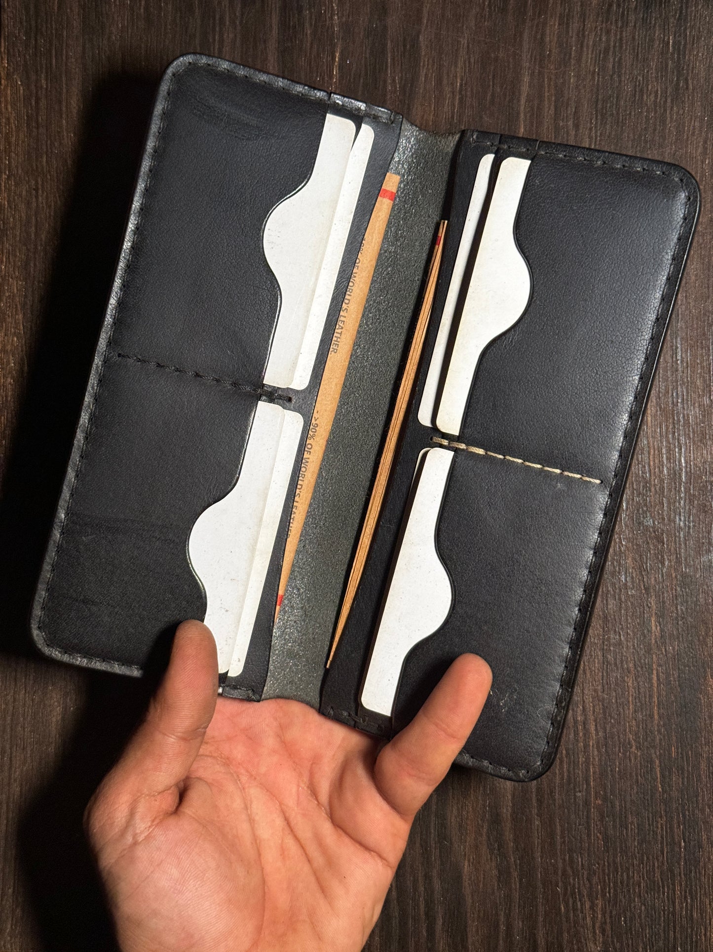 long wallet in sturdy leather