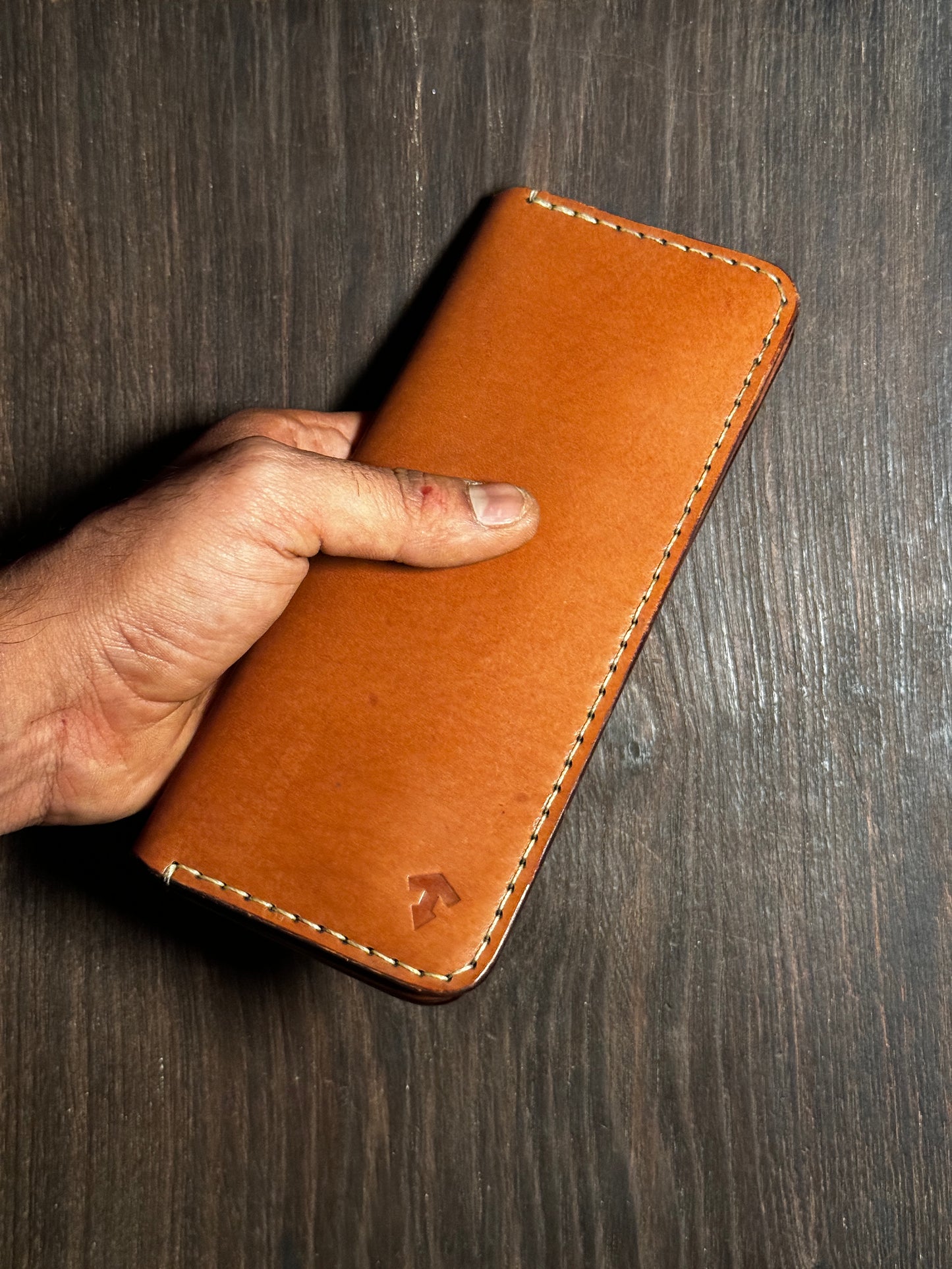 long wallet in sturdy leather