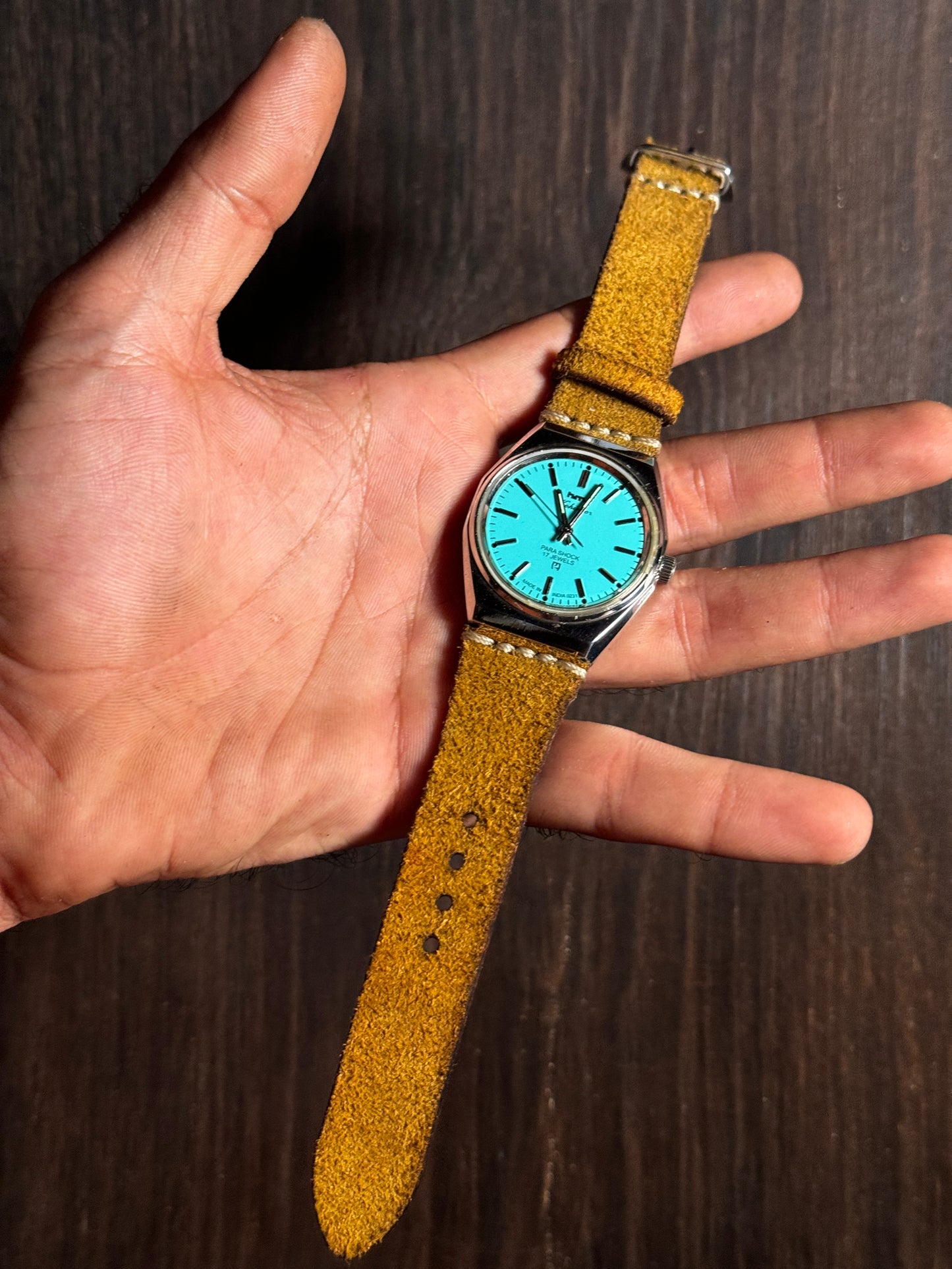 Projected full grain suede Leather watch Straps