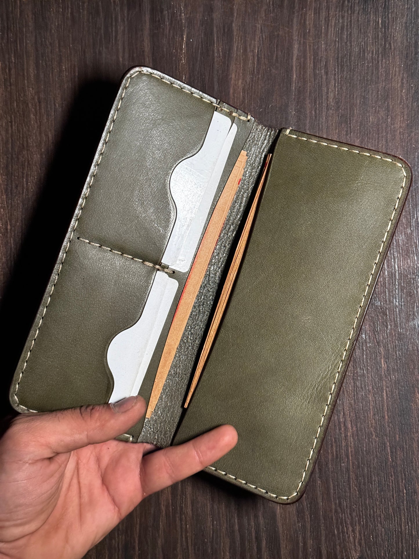 long wallet in sturdy leather