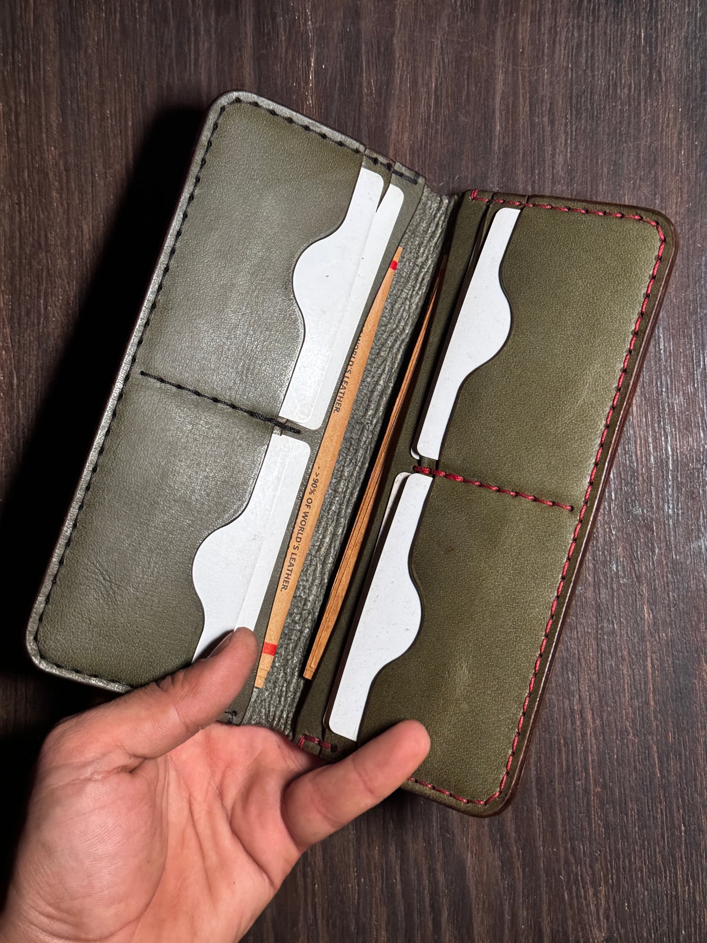 long wallet in sturdy leather