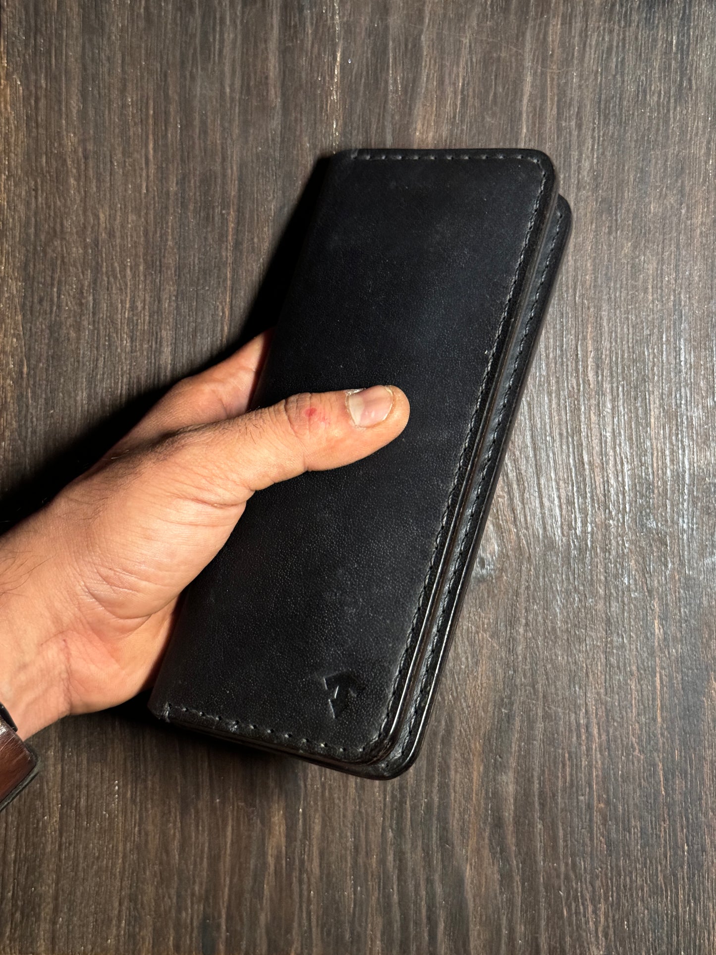 long wallet in sturdy leather