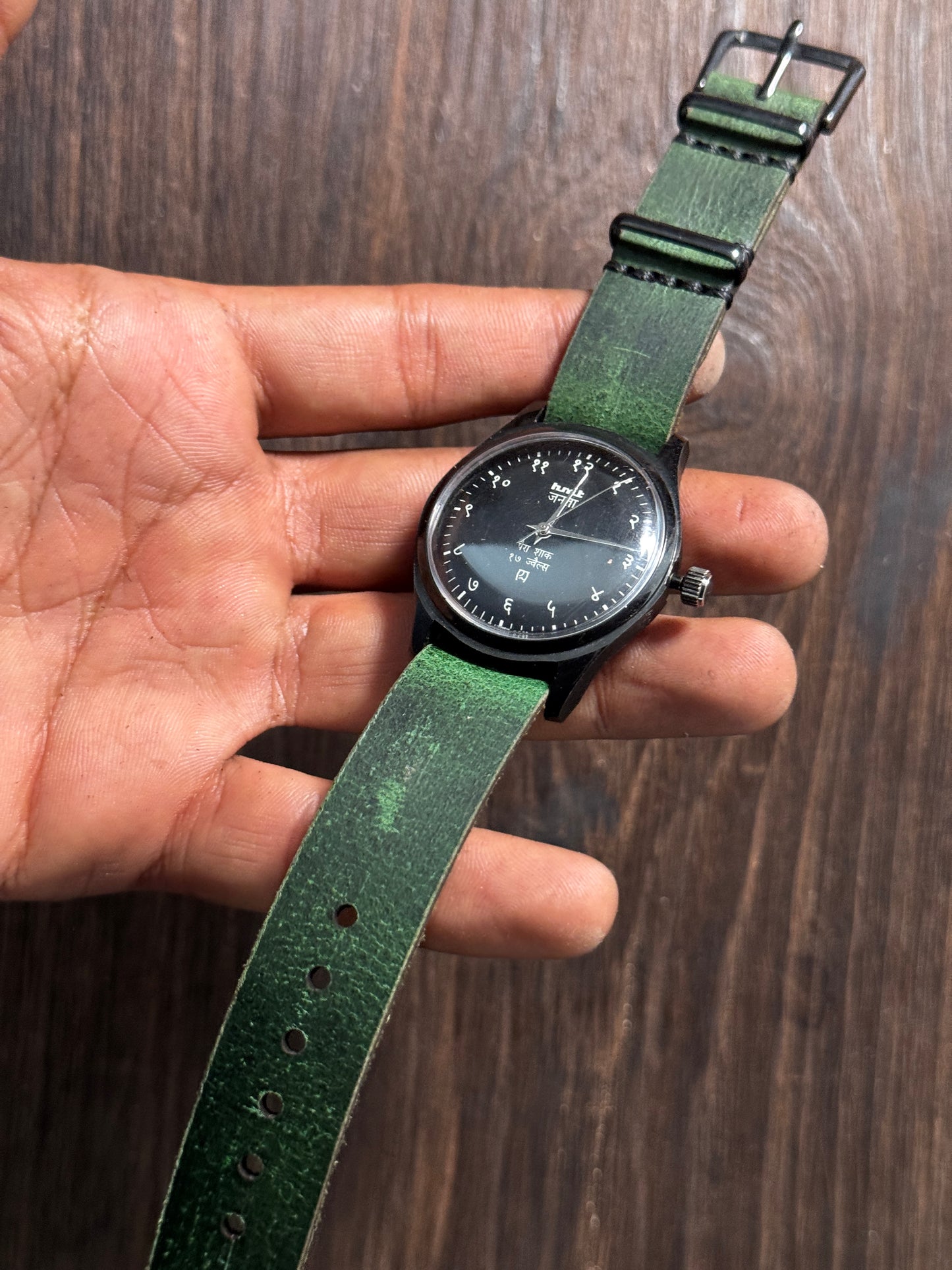 HMT one way NATO vintage green watch straps