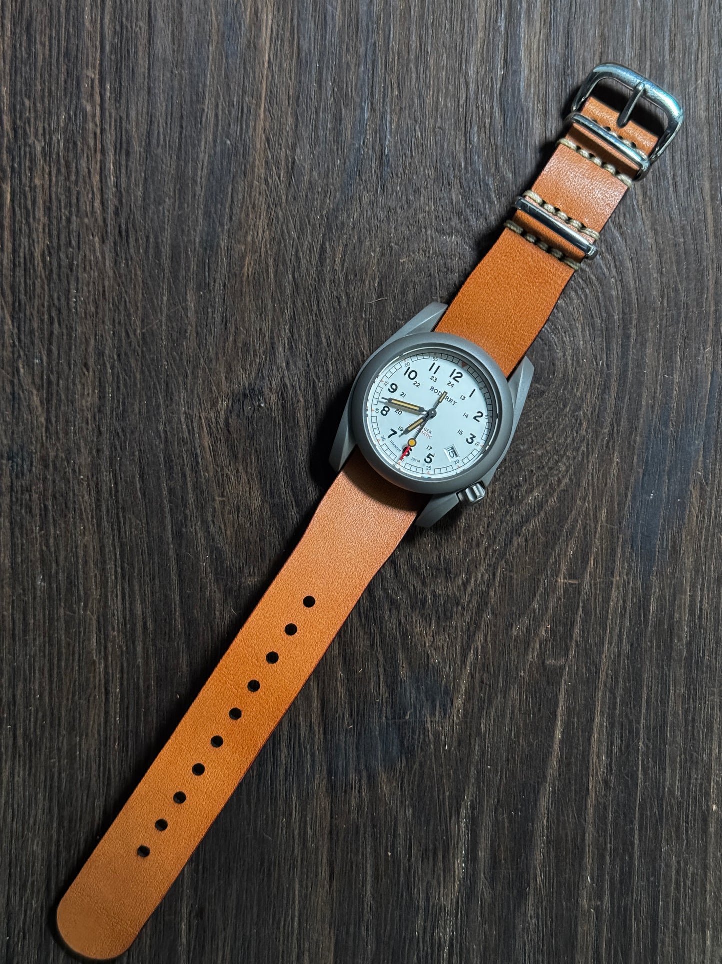 boderry one way nato watch Straps natural color