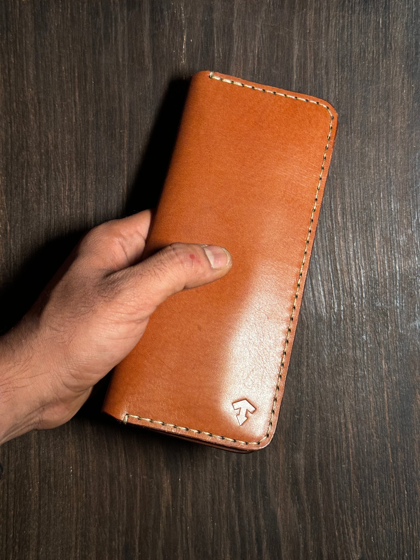 long wallet in sturdy leather