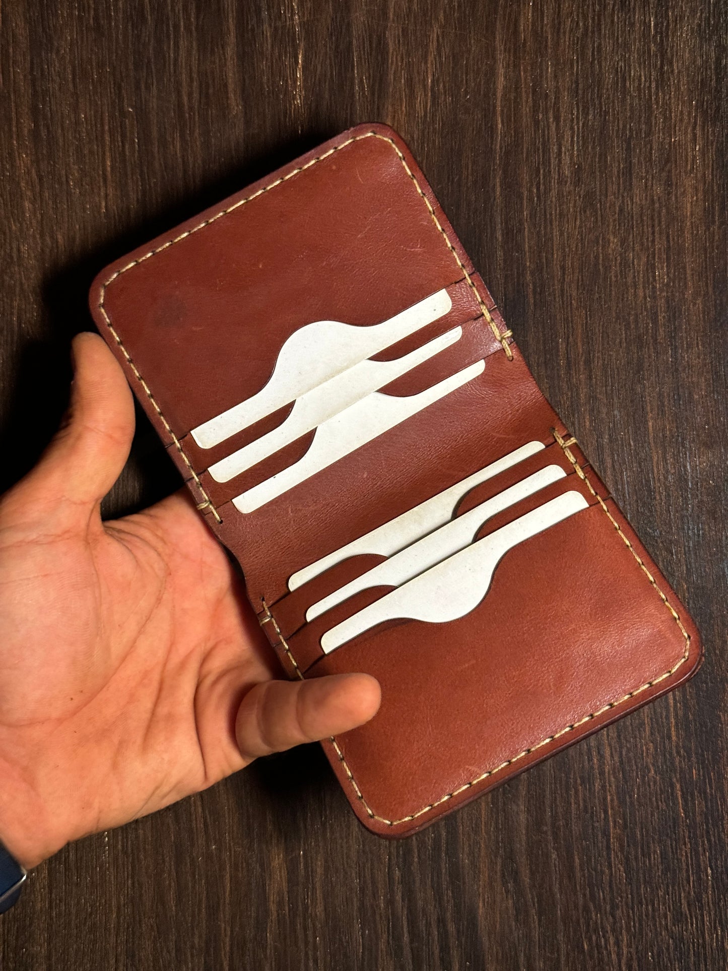 vertical bi fold wallet 6+1 big size in soft leather