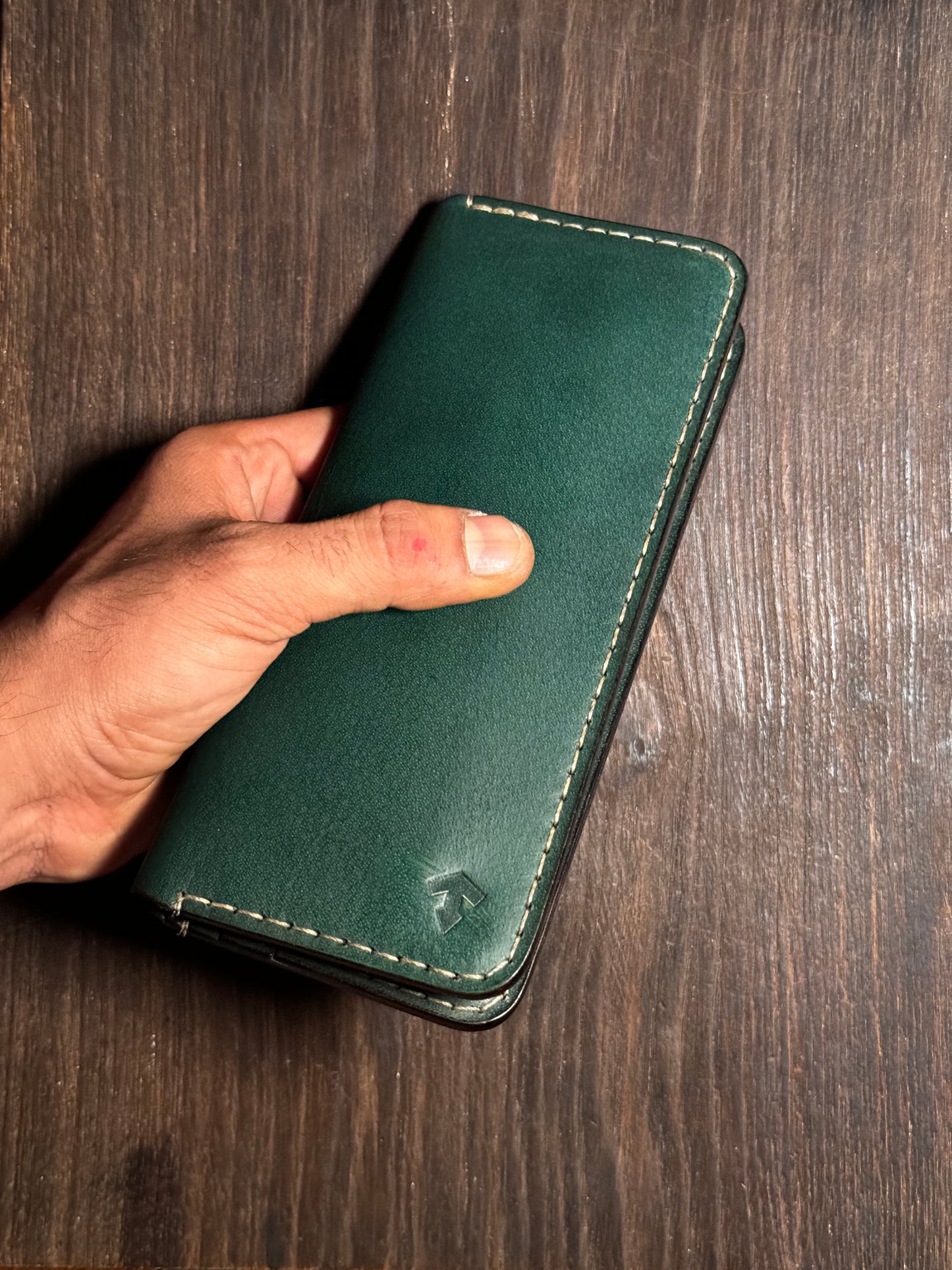 long wallet in sturdy leather
