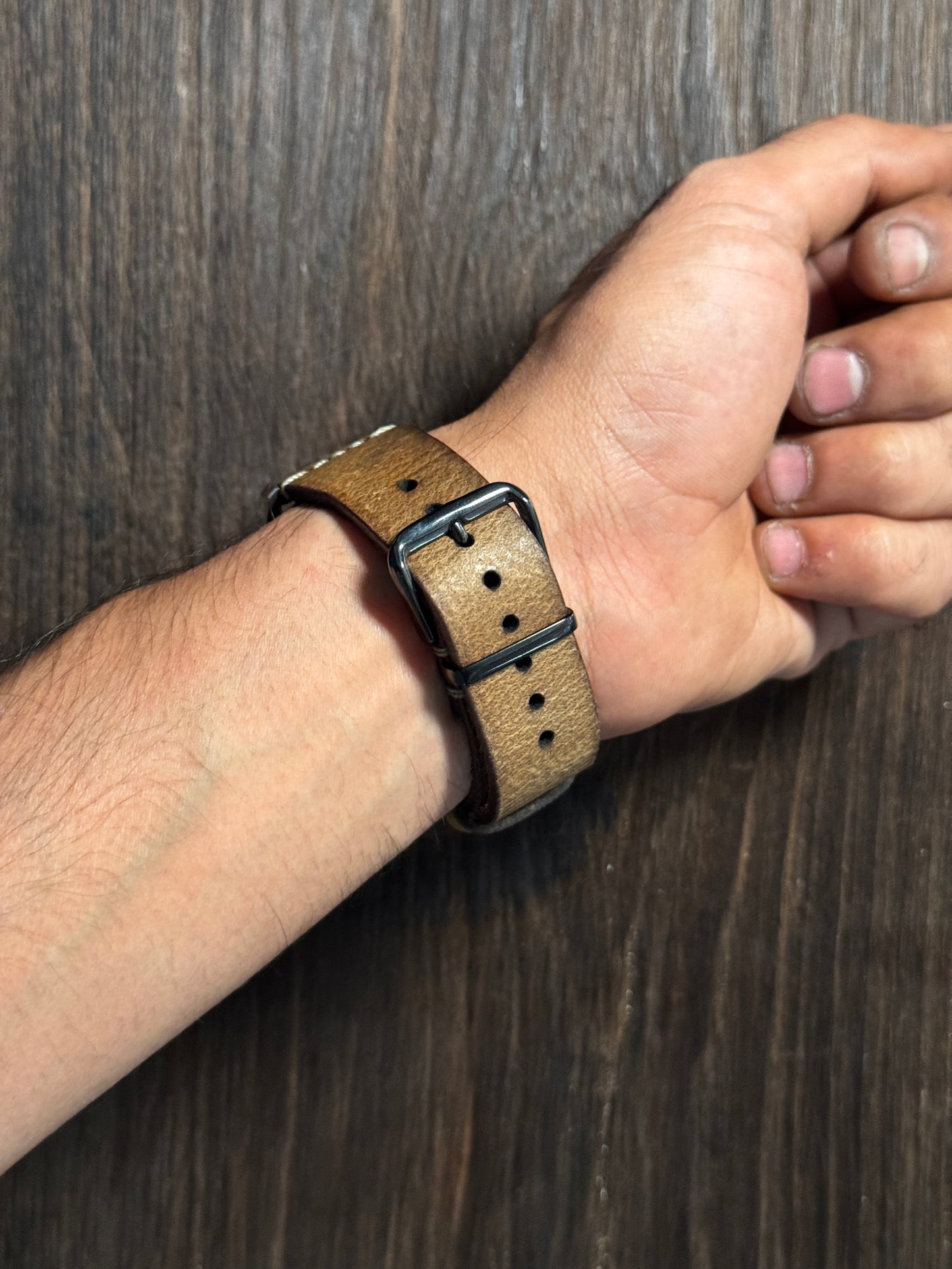 2.8 mm Italian Leather washed khakee watch Straps