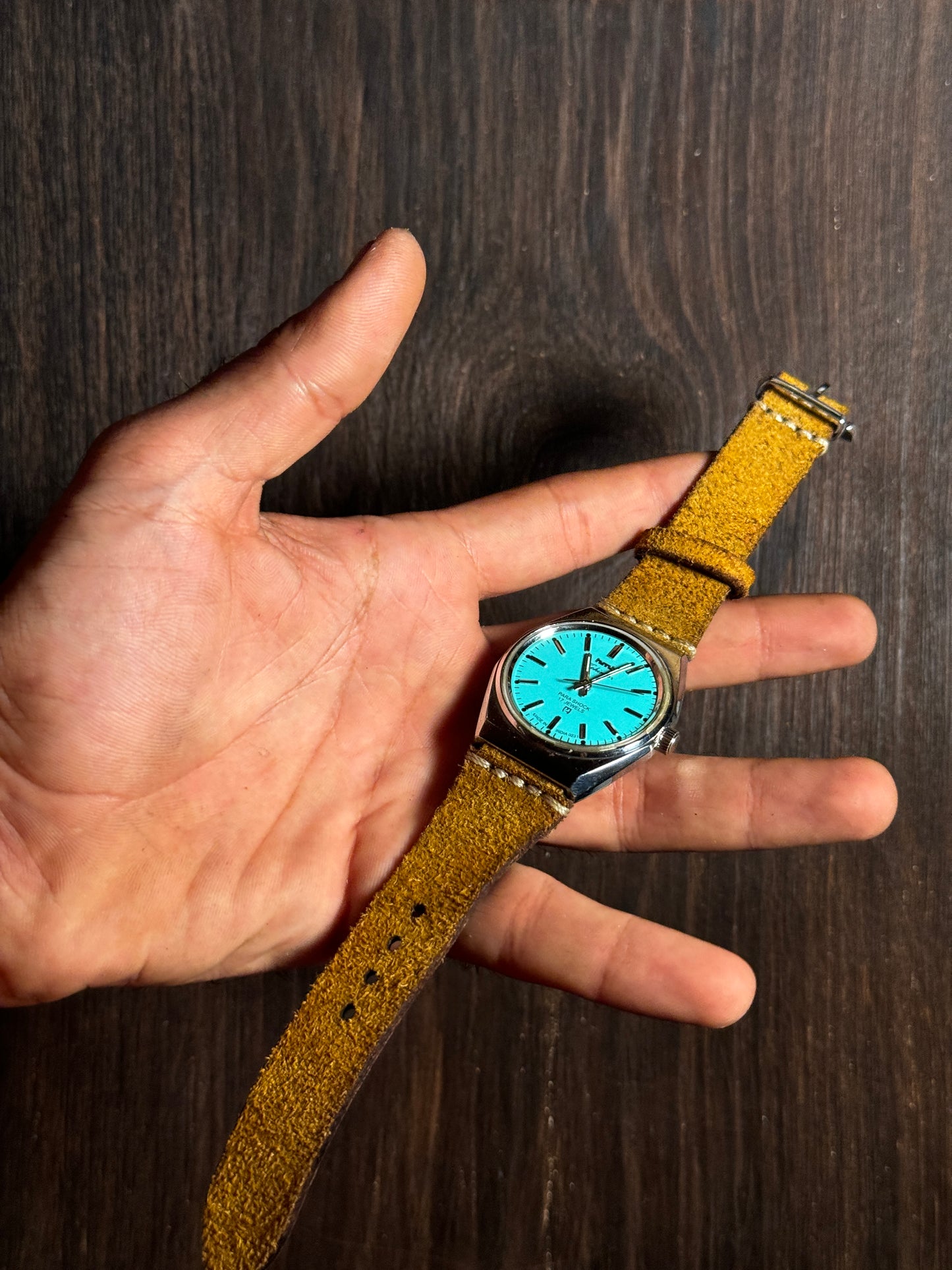 Projected full grain suede Leather watch Straps