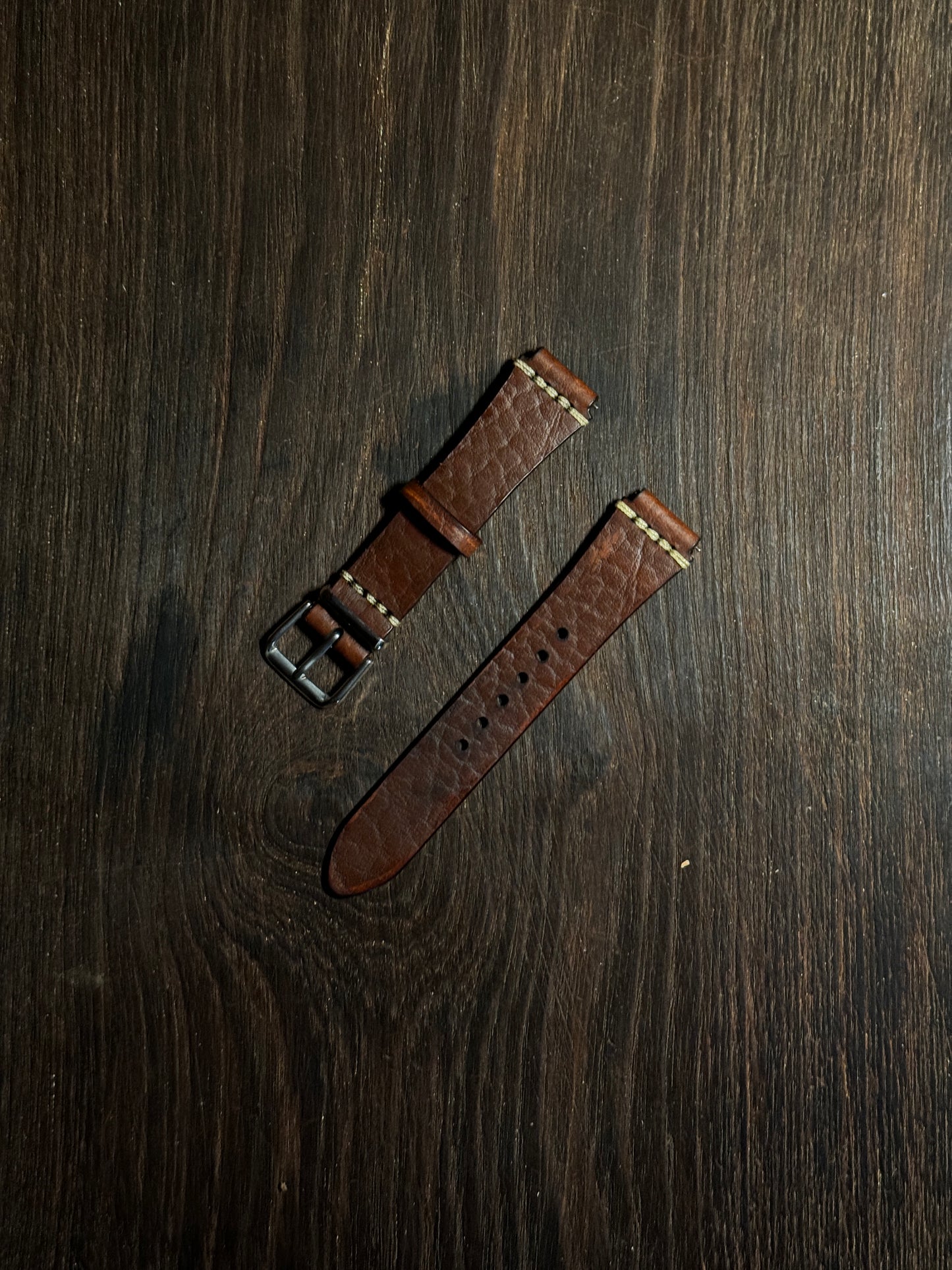 Projected watch straps in horween bison usa leather full grain