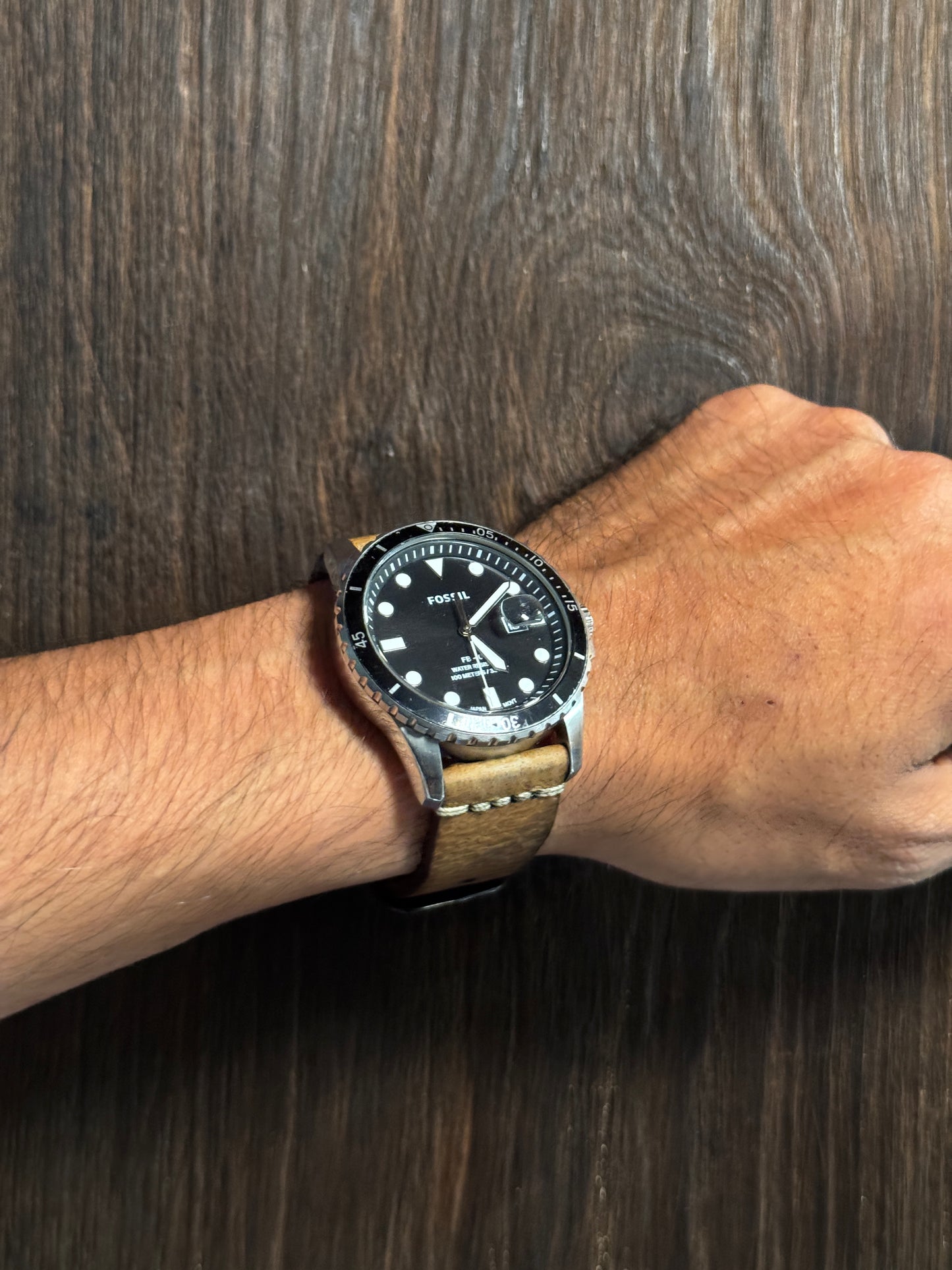 2.8 mm Italian Leather washed khakee watch Straps