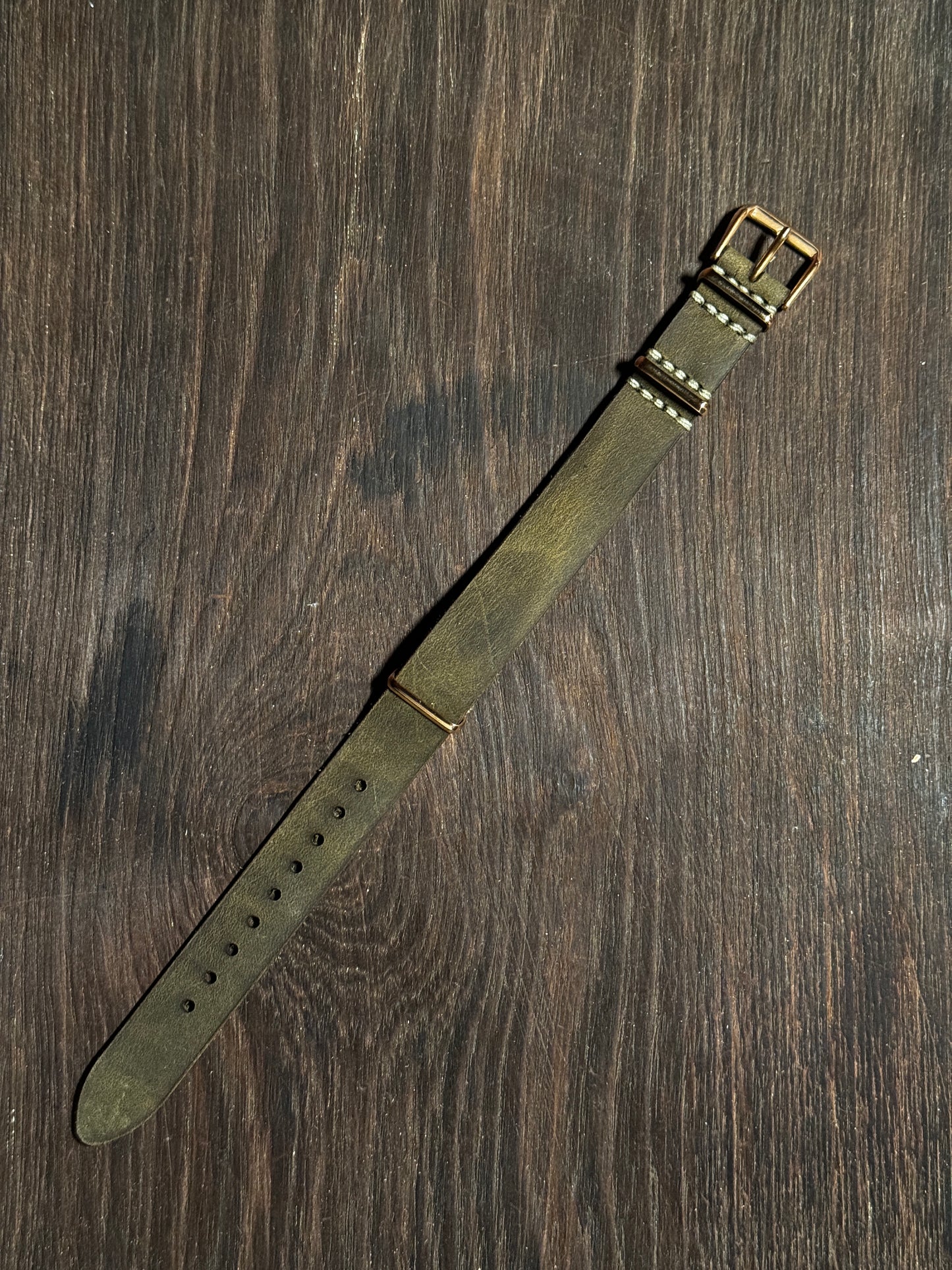 Two way NATO rubbery feel Leather watch Straps