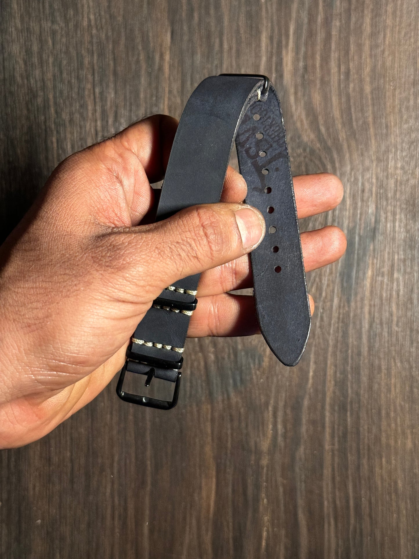 Two way NATO rubbery feel Leather watch Straps