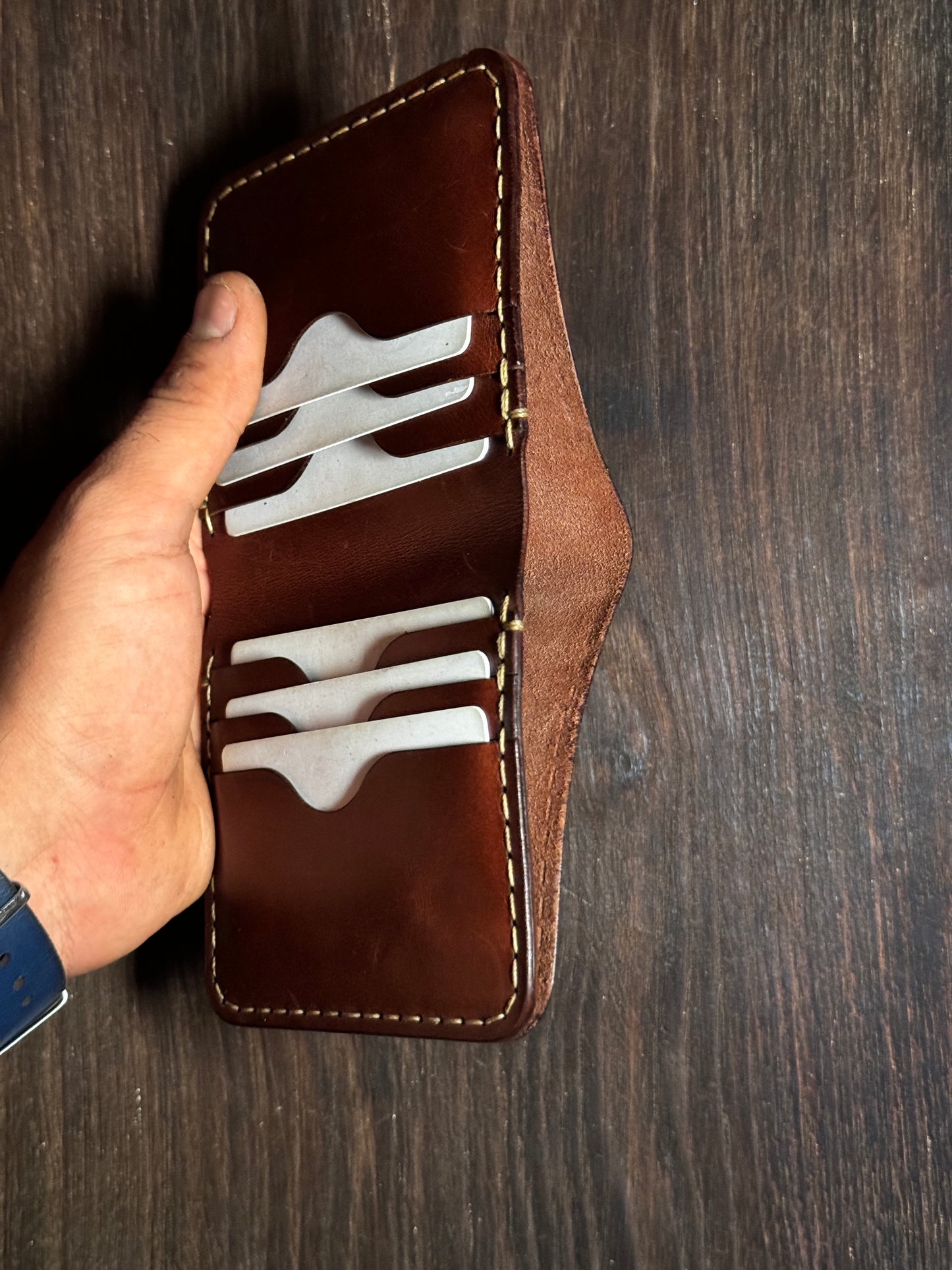 vertical bi fold wallet 6+1 big size in soft leather