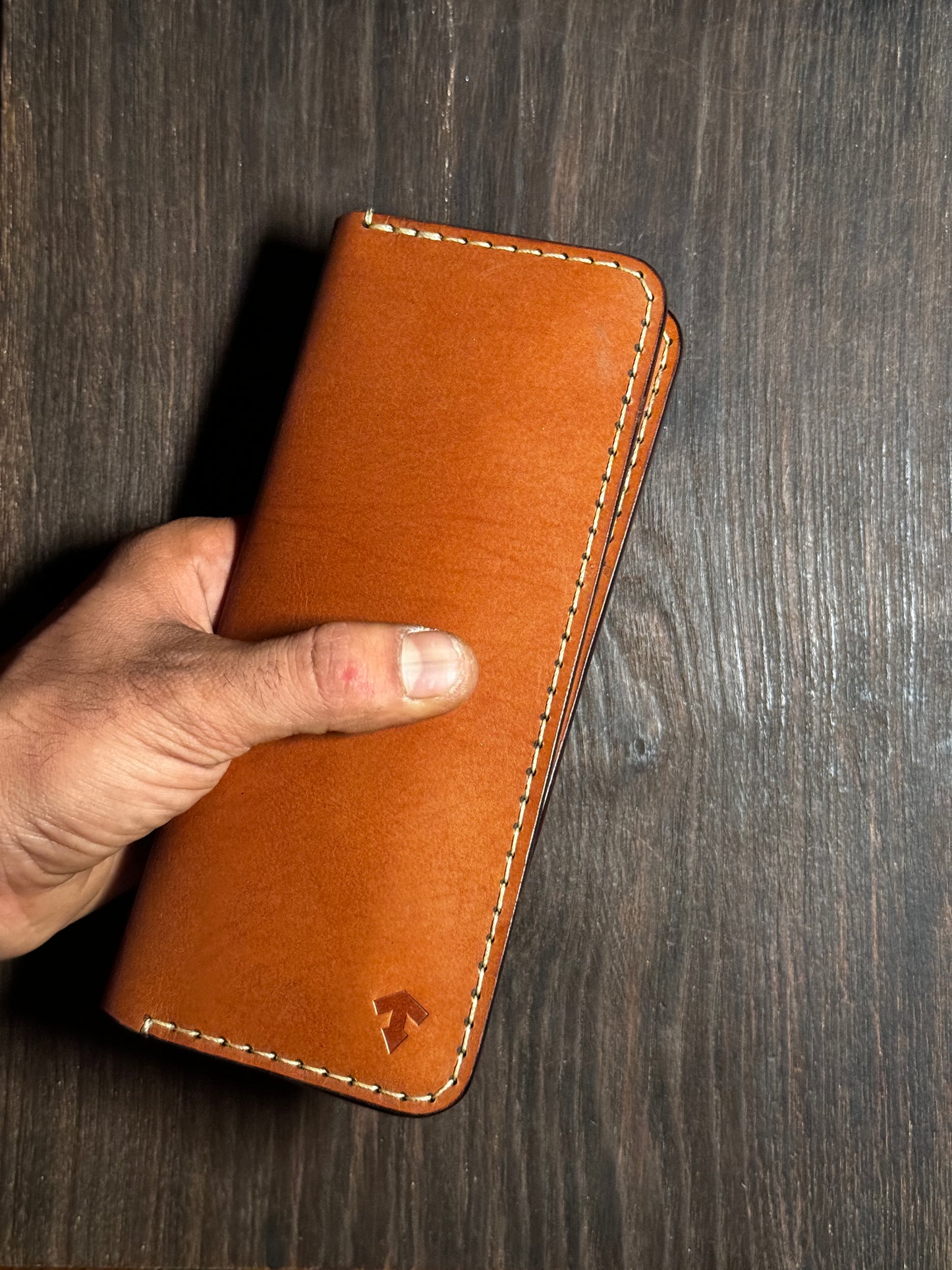 long wallet in sturdy leather