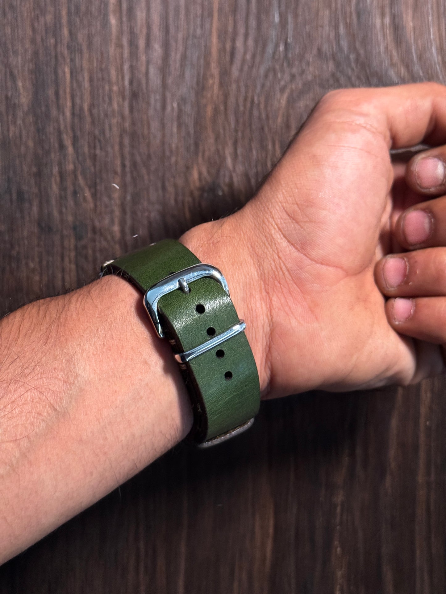 GREEN Italian Leather watch Straps 3mm+