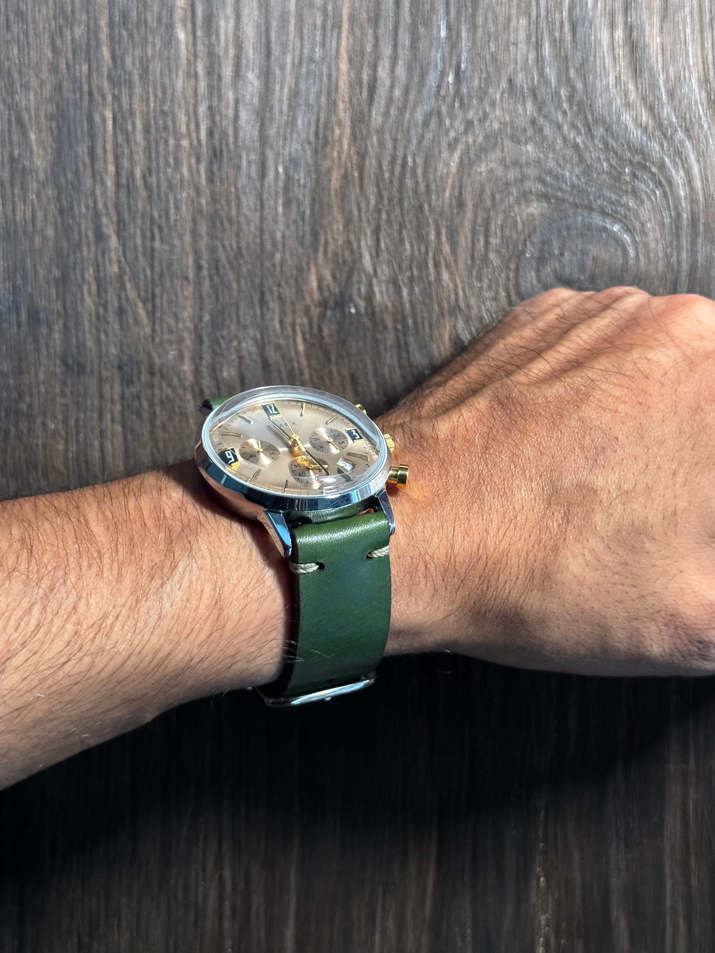 GREEN Italian Leather watch Straps 3mm+