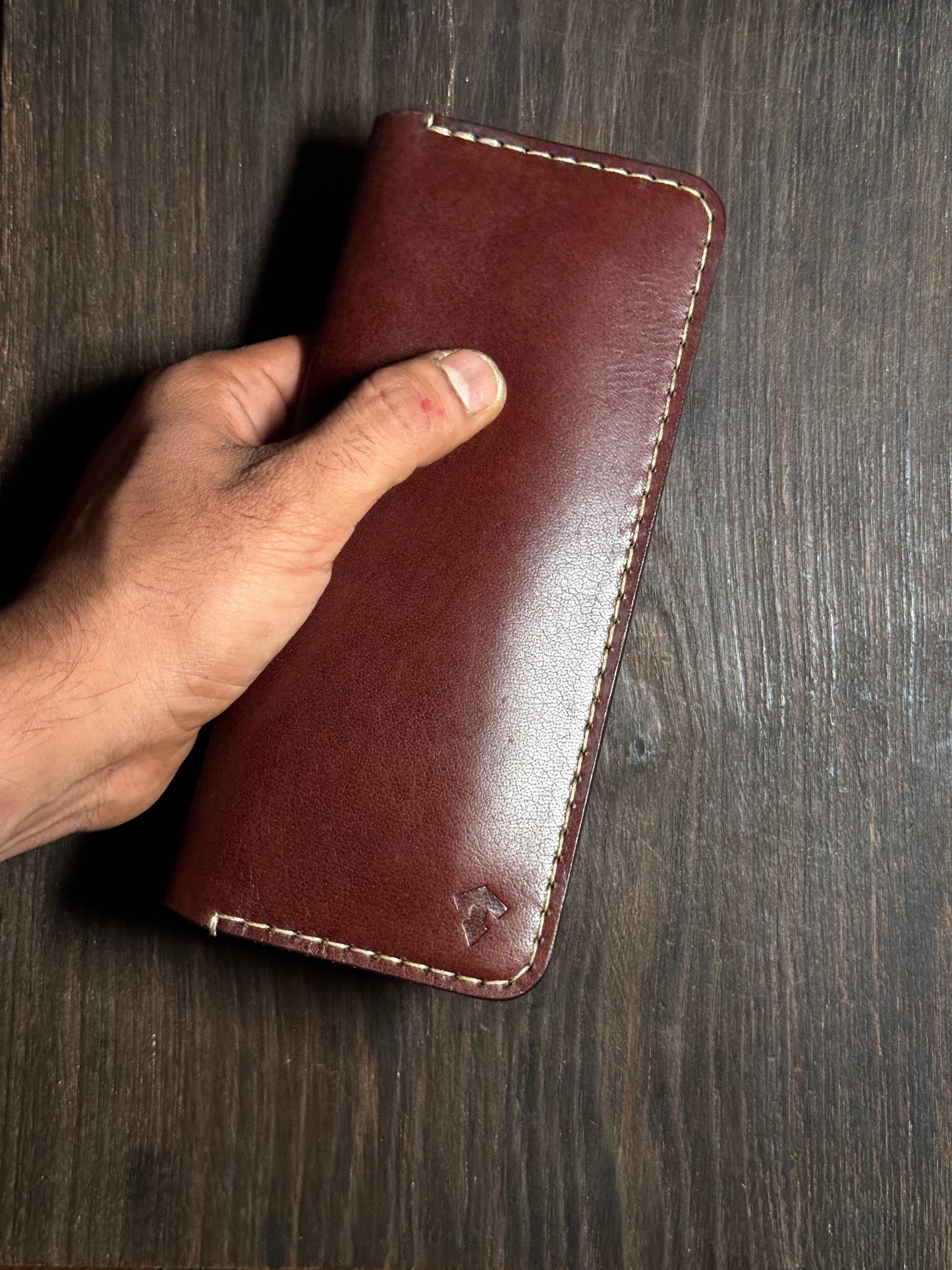long wallet in sturdy leather