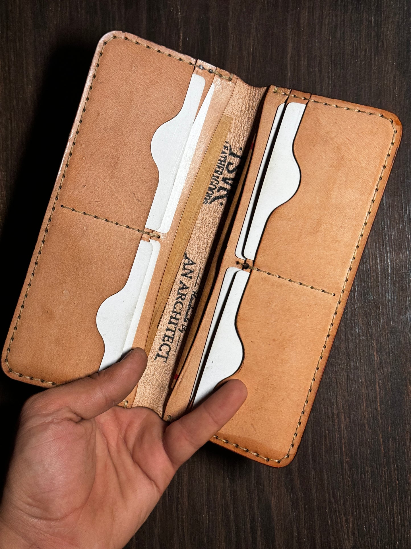 long wallet in sturdy leather