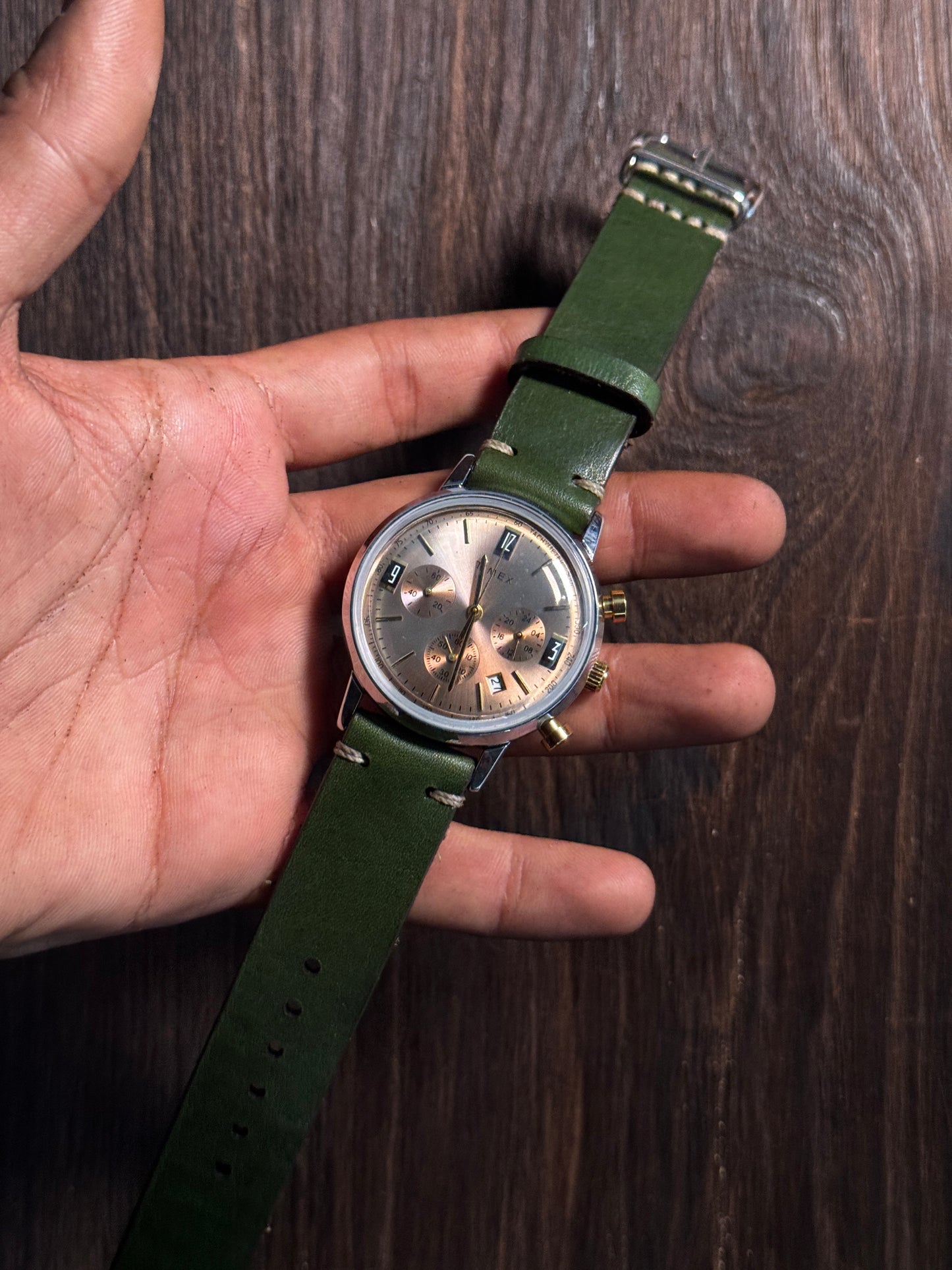 GREEN Italian Leather watch Straps 3mm+