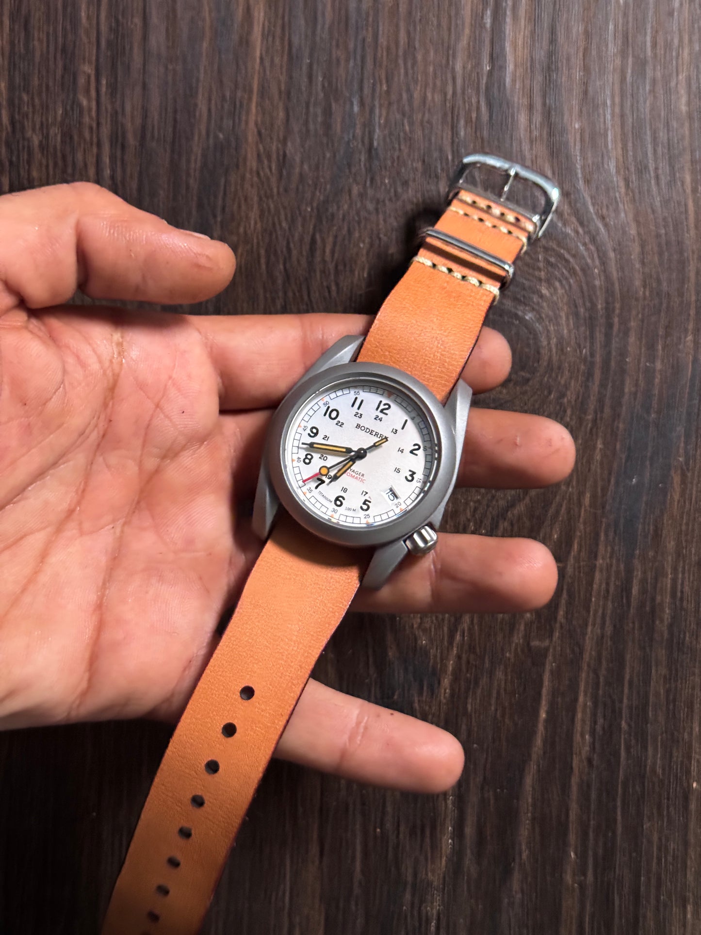 boderry one way nato watch Straps natural color