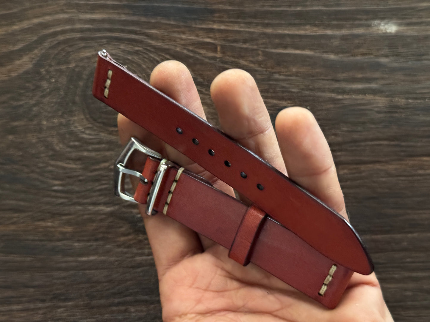 Vachetta REDDISH BROWN chest stitched strap