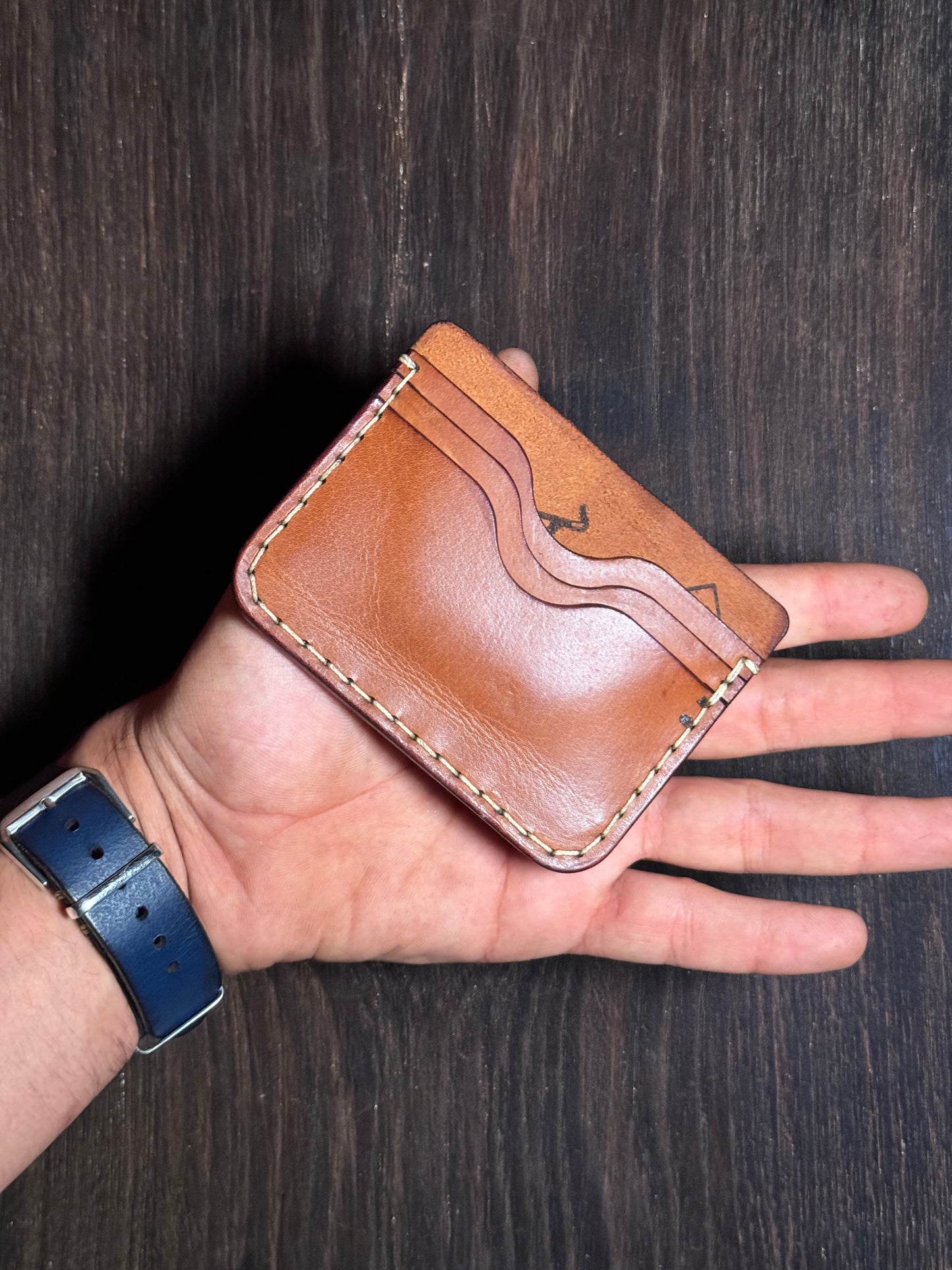 6 cards no fold sleeve wallet in soft leather