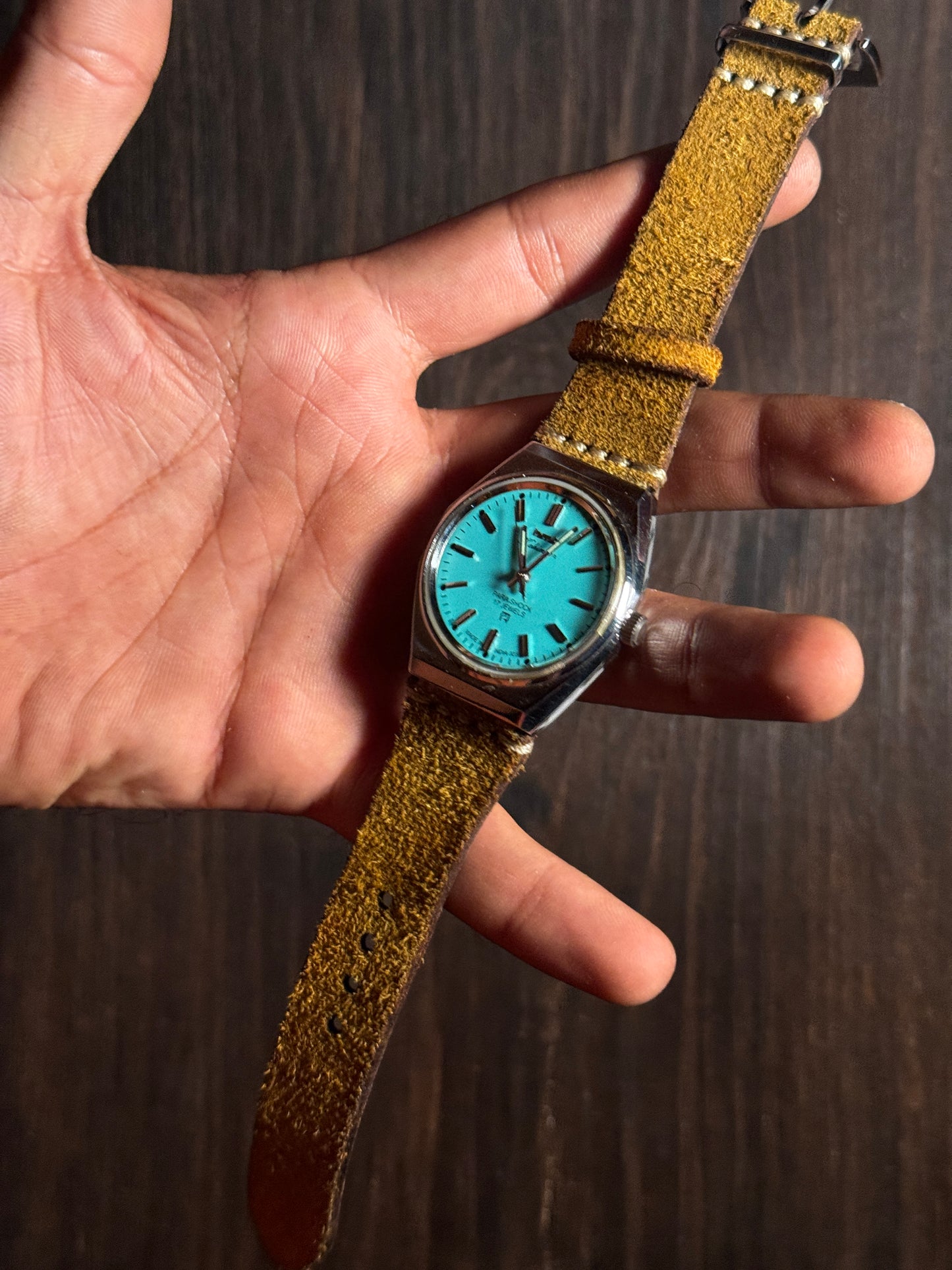 Projected full grain suede Leather watch Straps