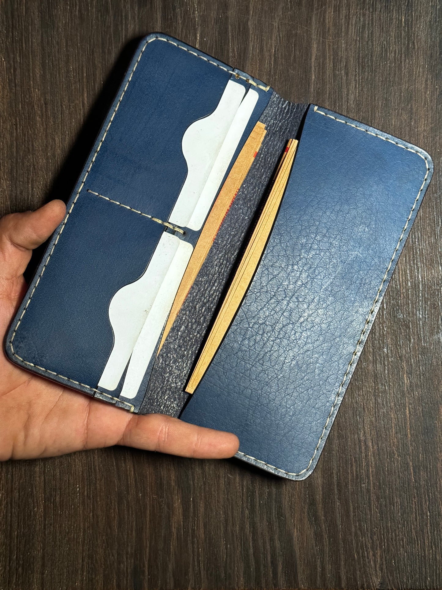 long wallet in sturdy leather