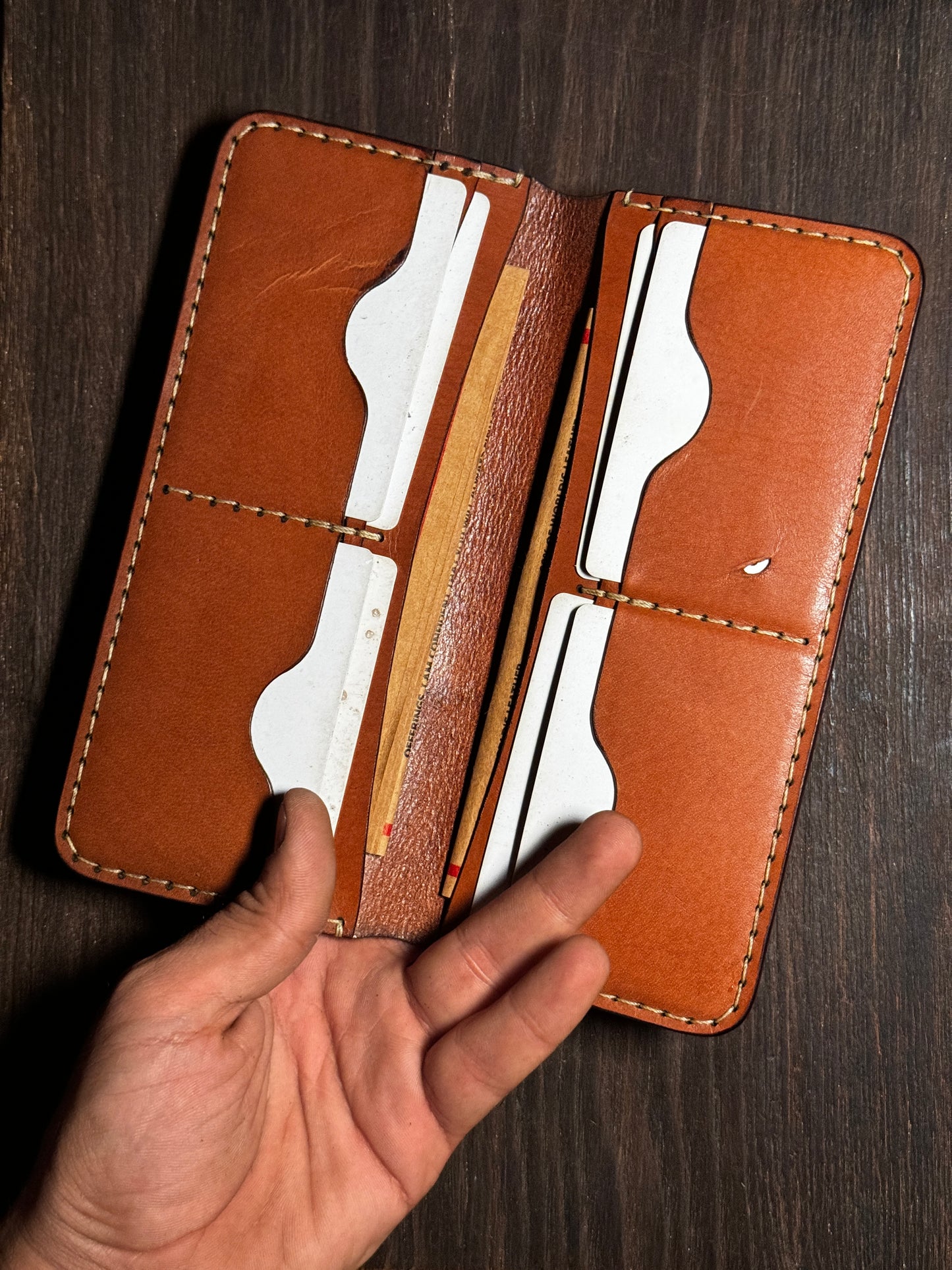 long wallet in sturdy leather