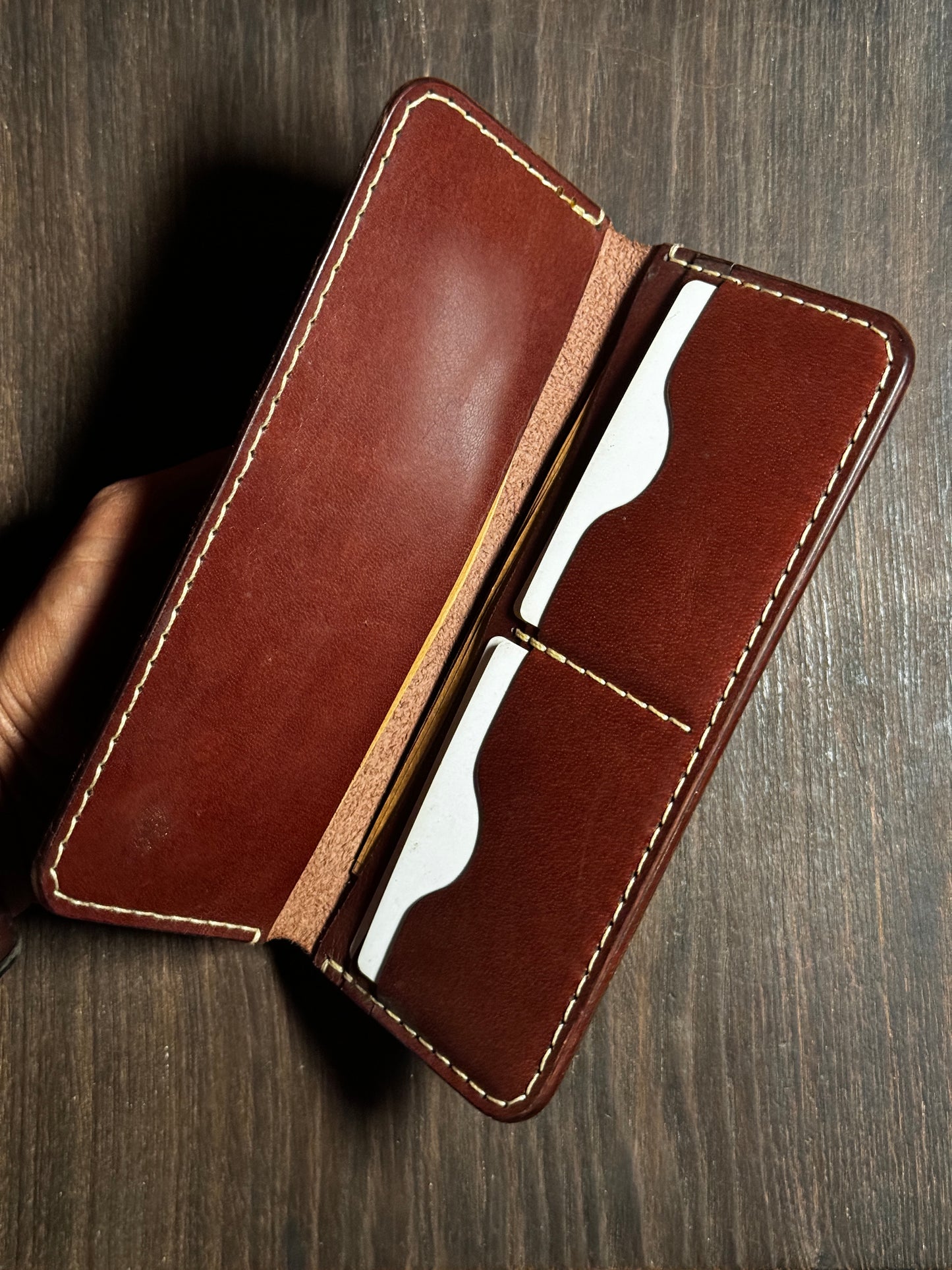 long wallet in sturdy leather