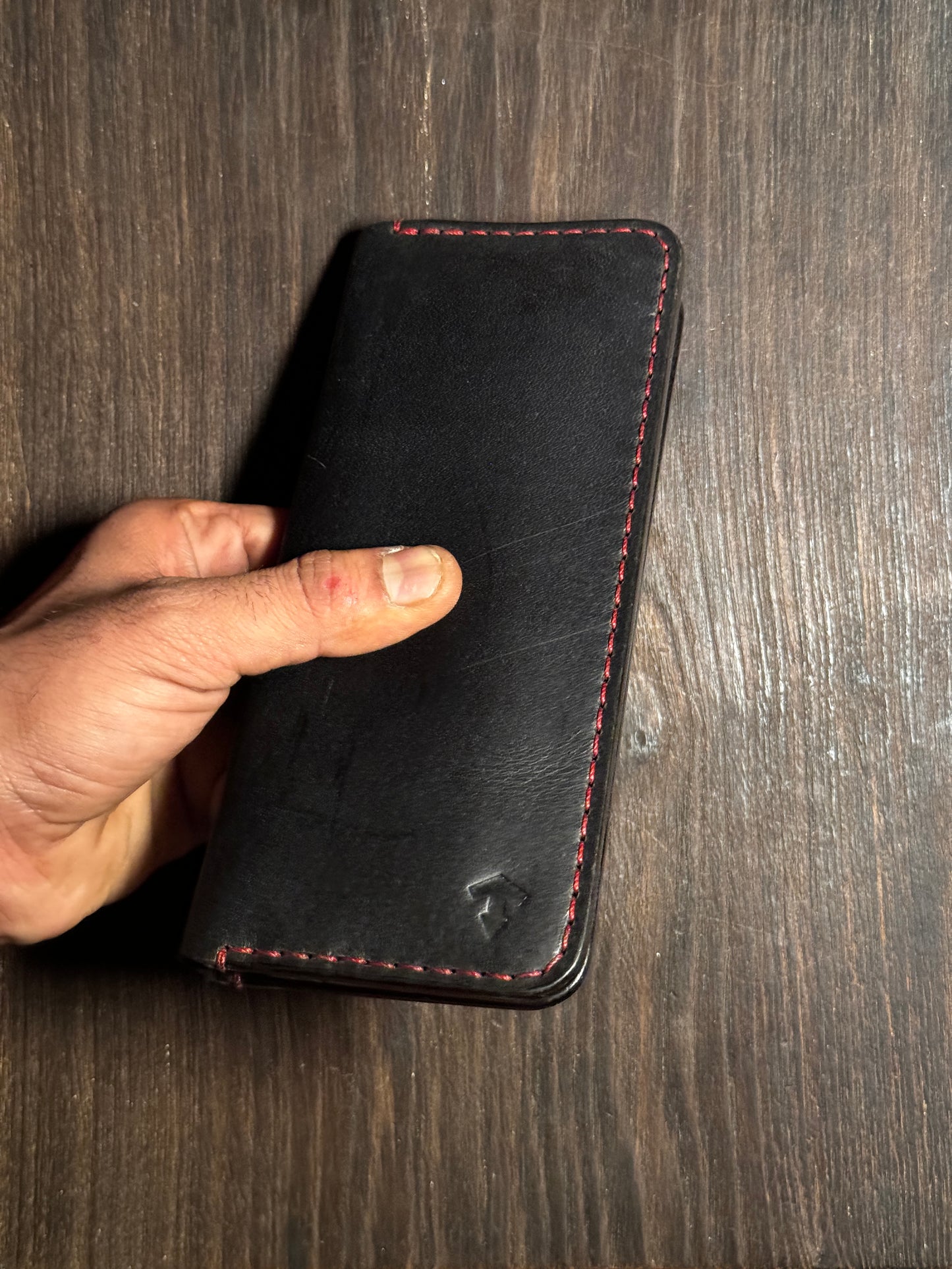 long wallet in sturdy leather