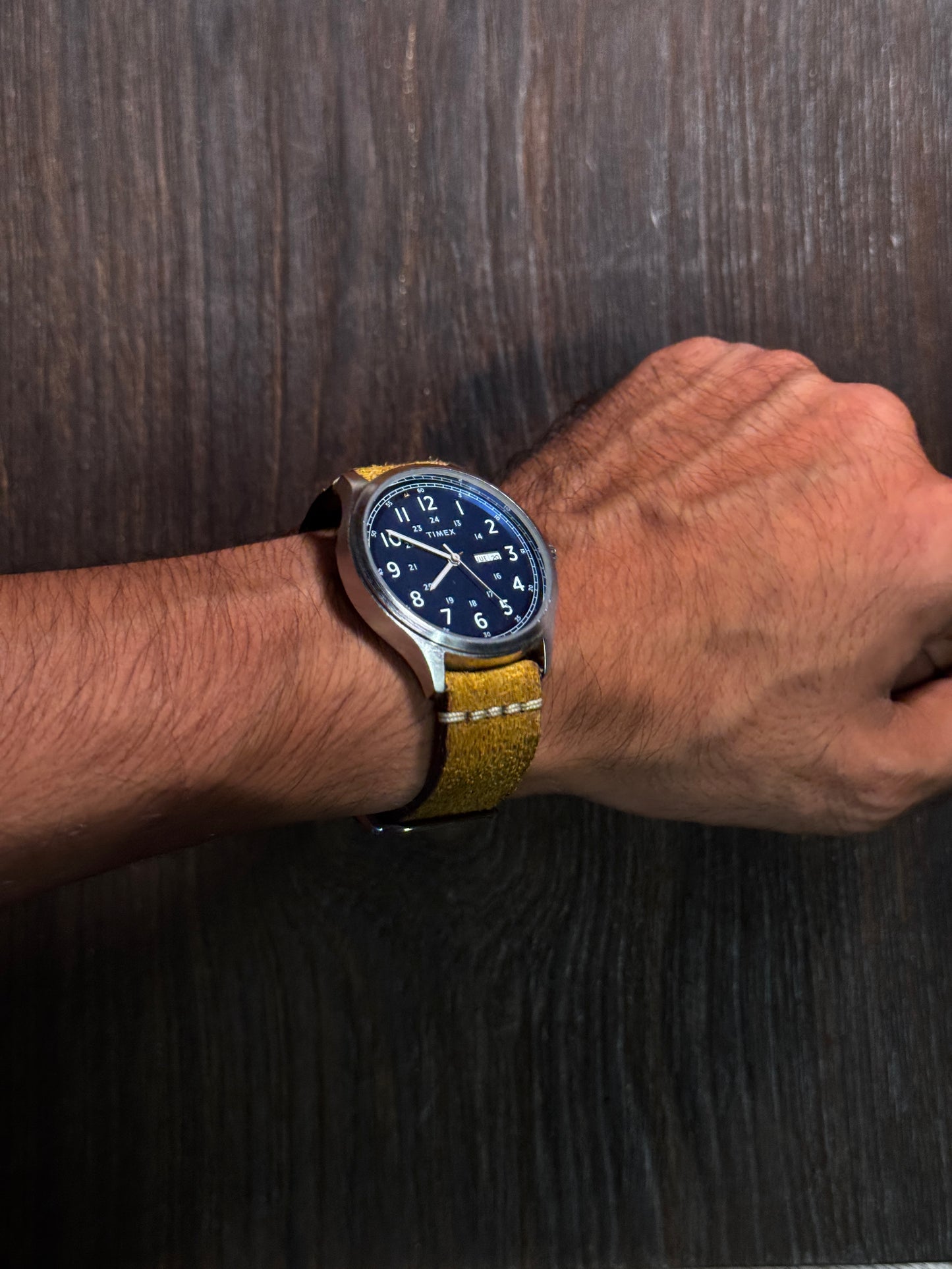SUEDE YELLOW full grain Leather watch Straps