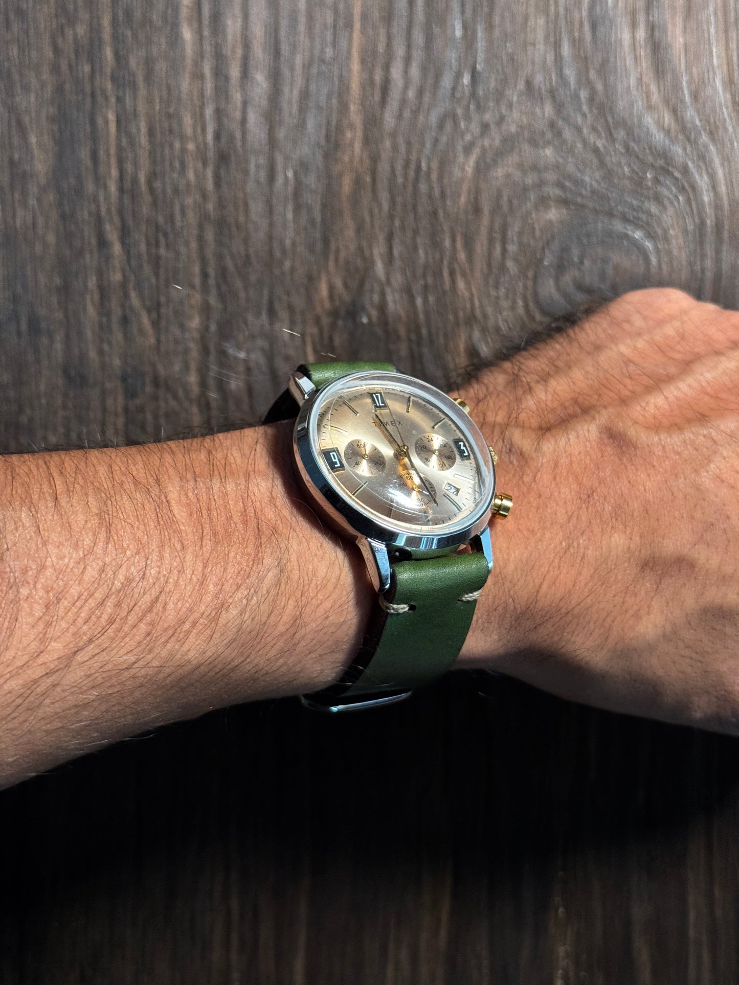 GREEN Italian Leather watch Straps 3mm+