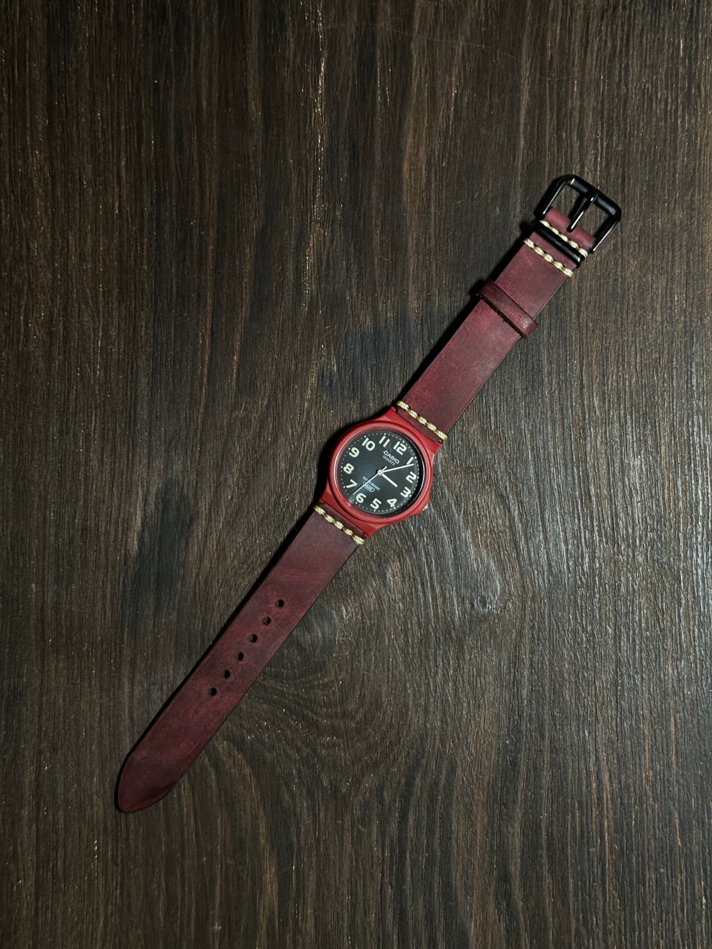 Projected rubbery feel Leather watch Straps