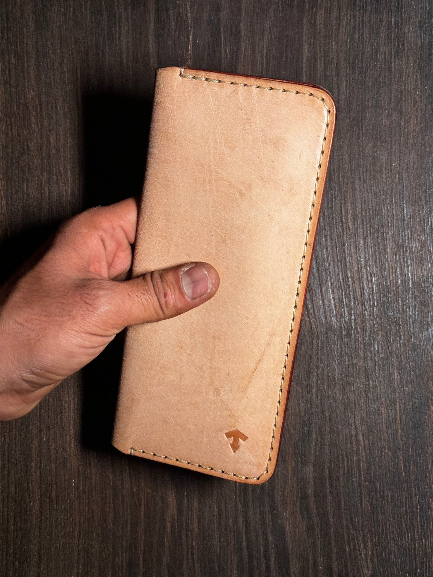 long wallet in sturdy leather