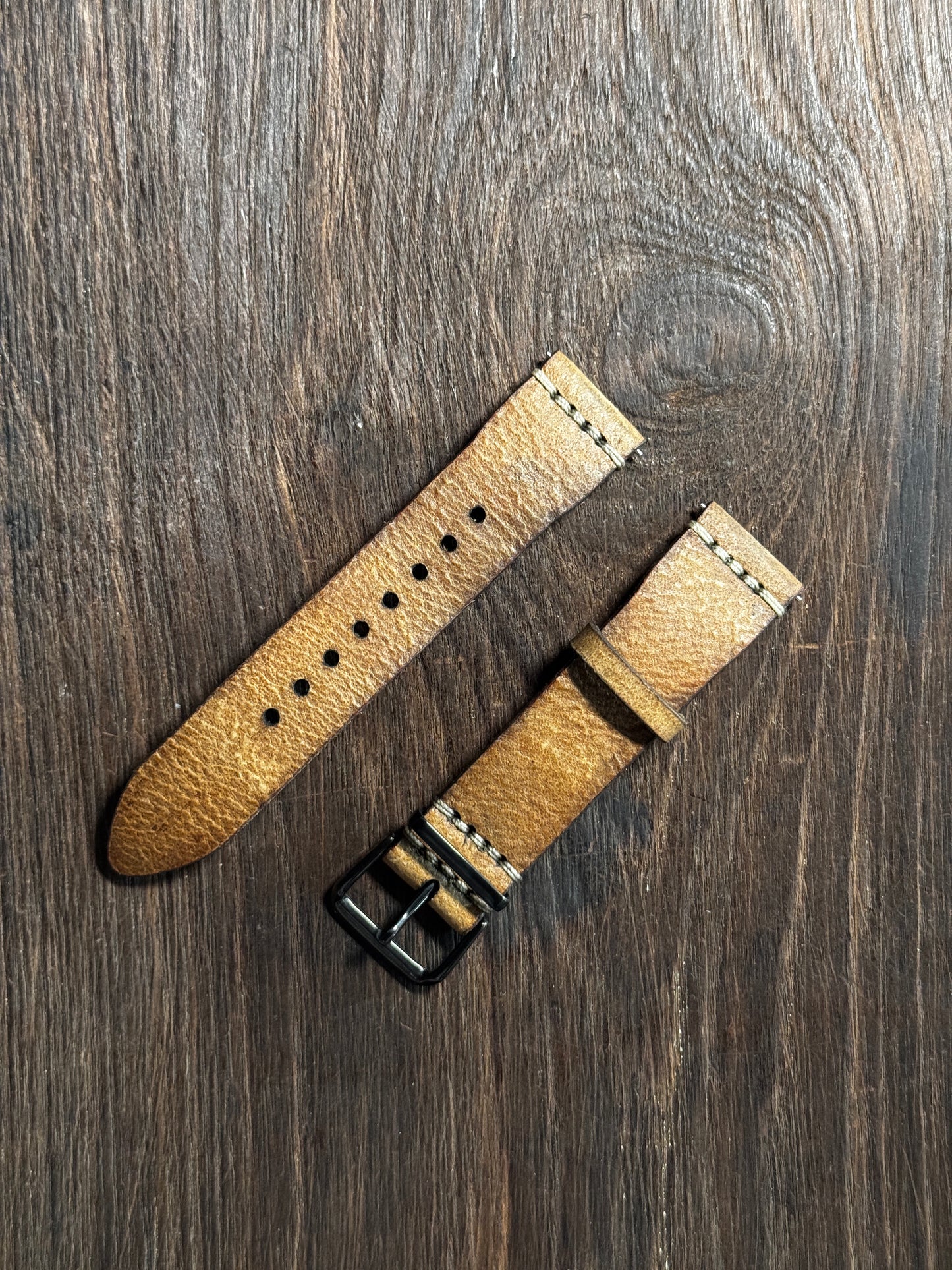 2.8 mm Italian Leather washed khakee watch Straps