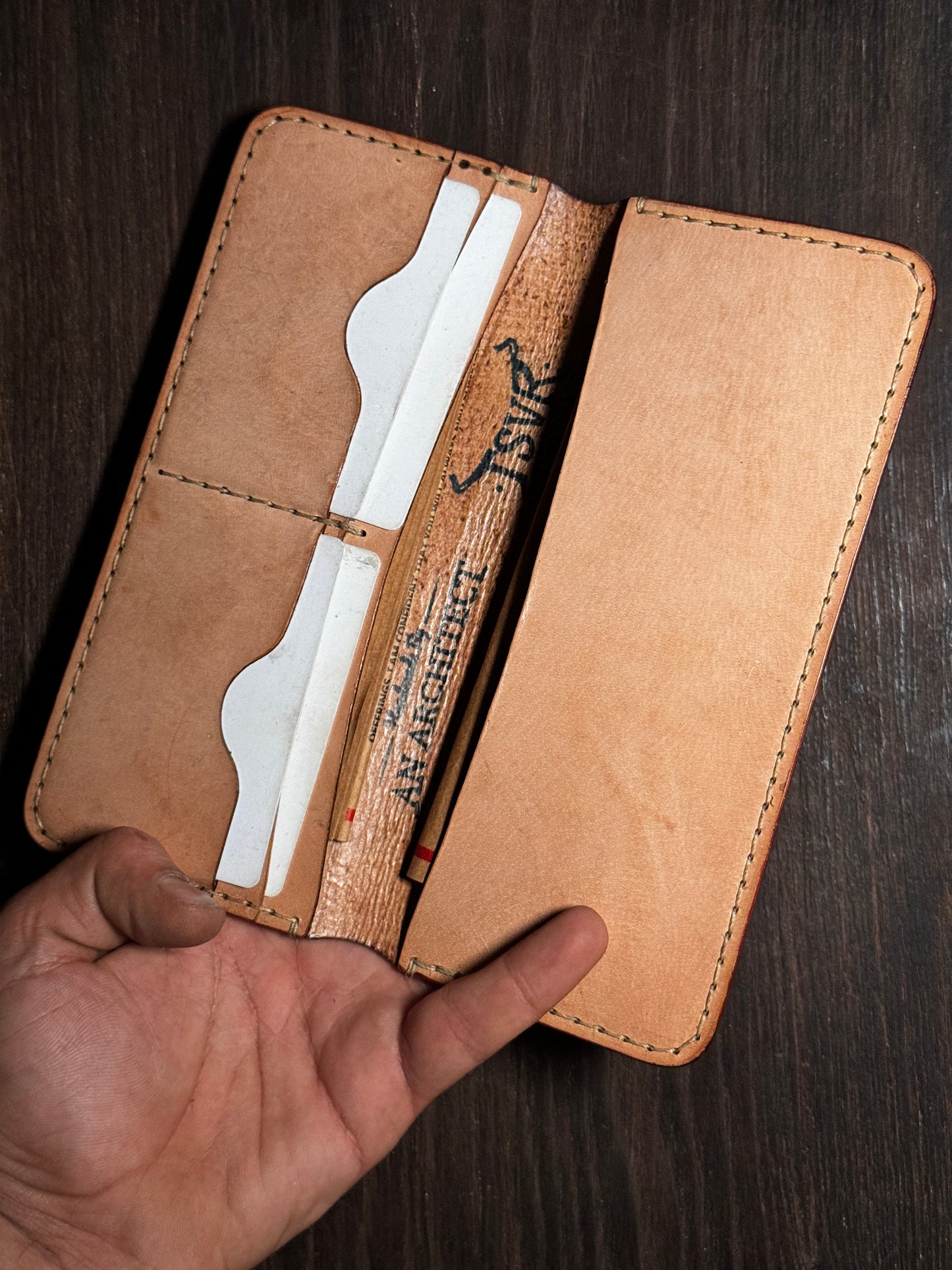 long wallet in sturdy leather