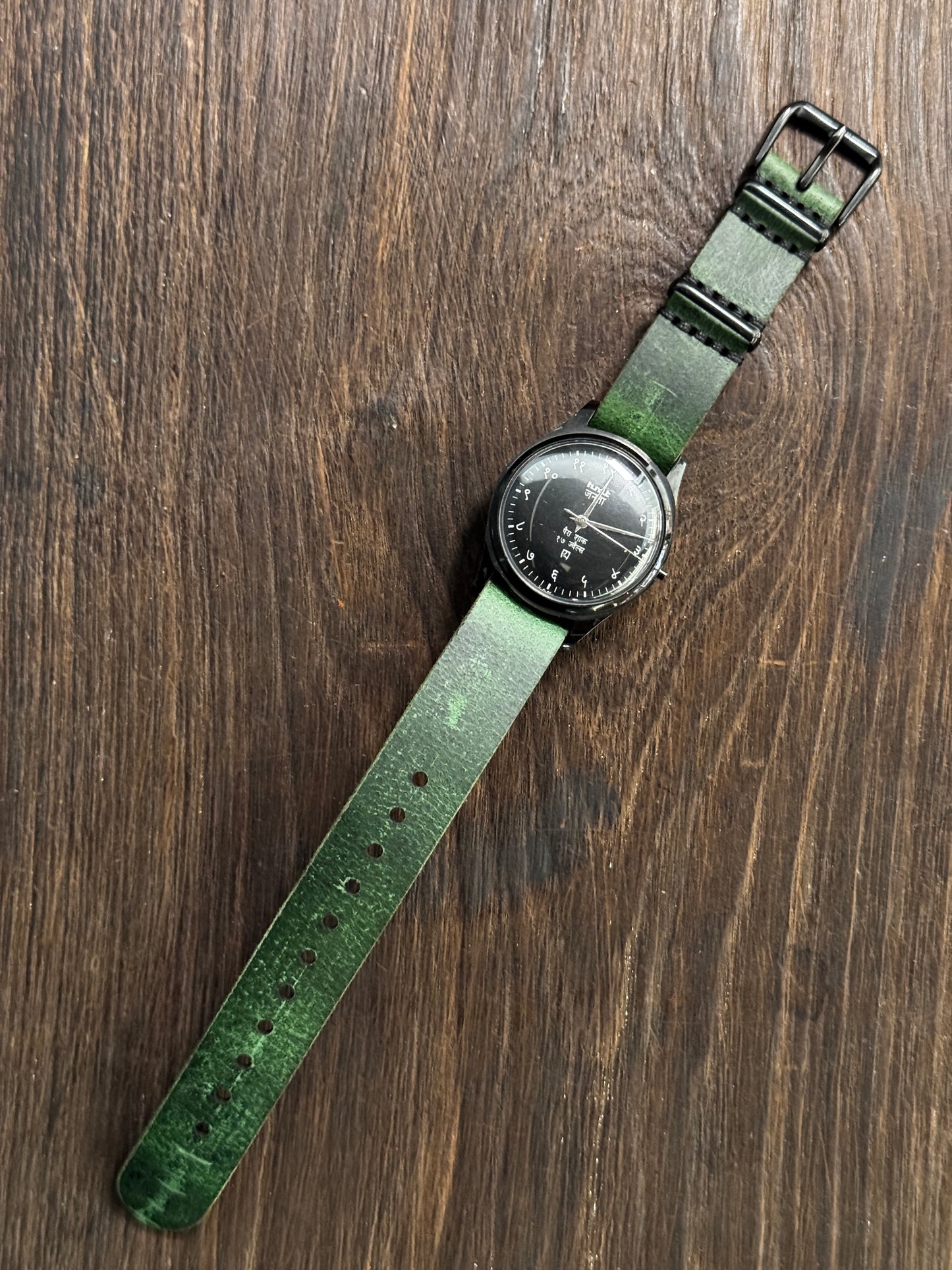 HMT one way NATO vintage green watch straps