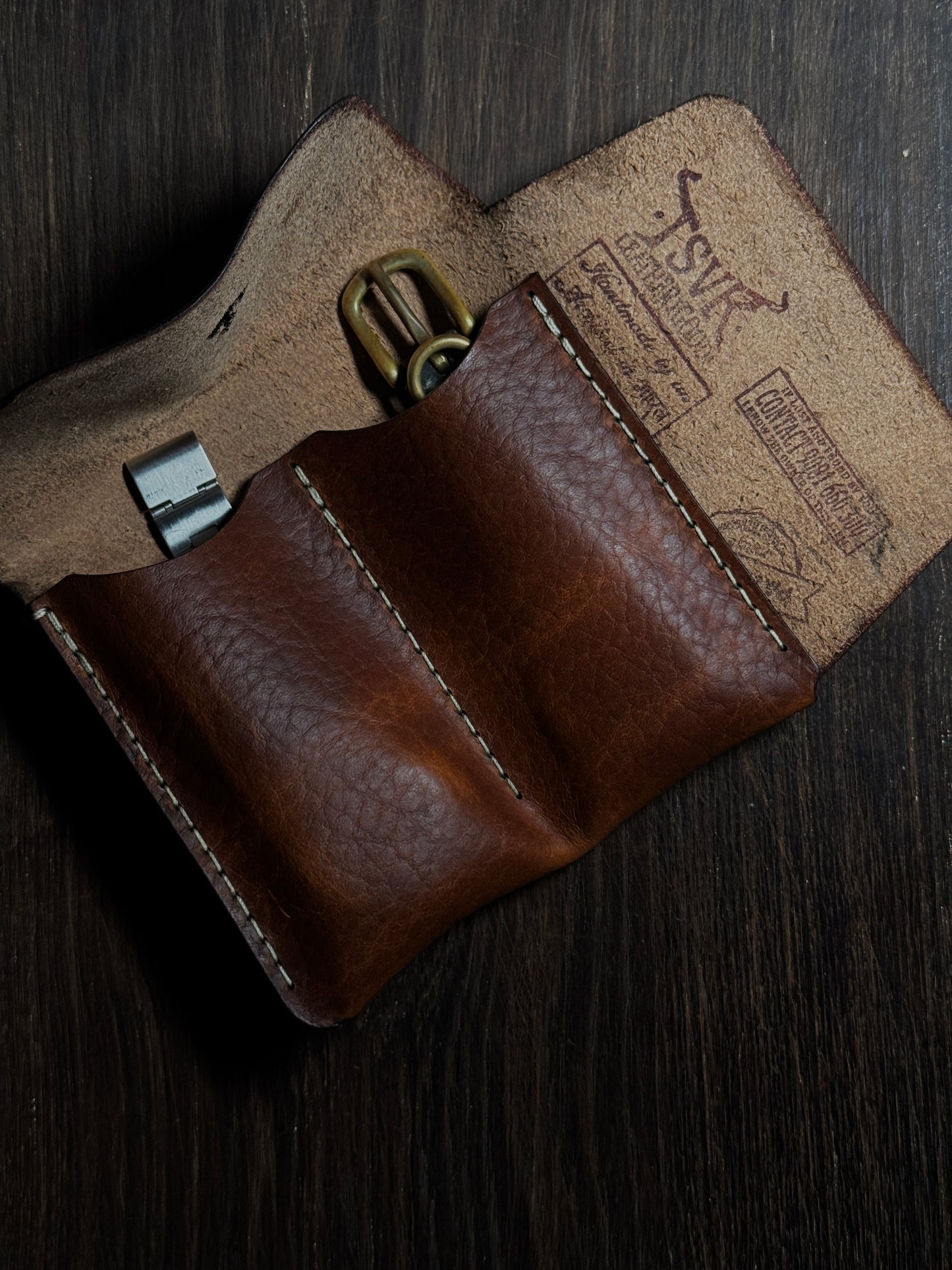 wRoll2 in horween bison usa leather full grain