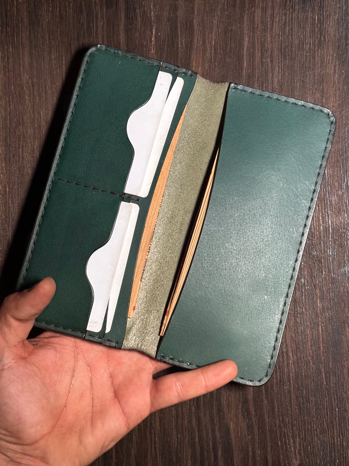 long wallet in sturdy leather