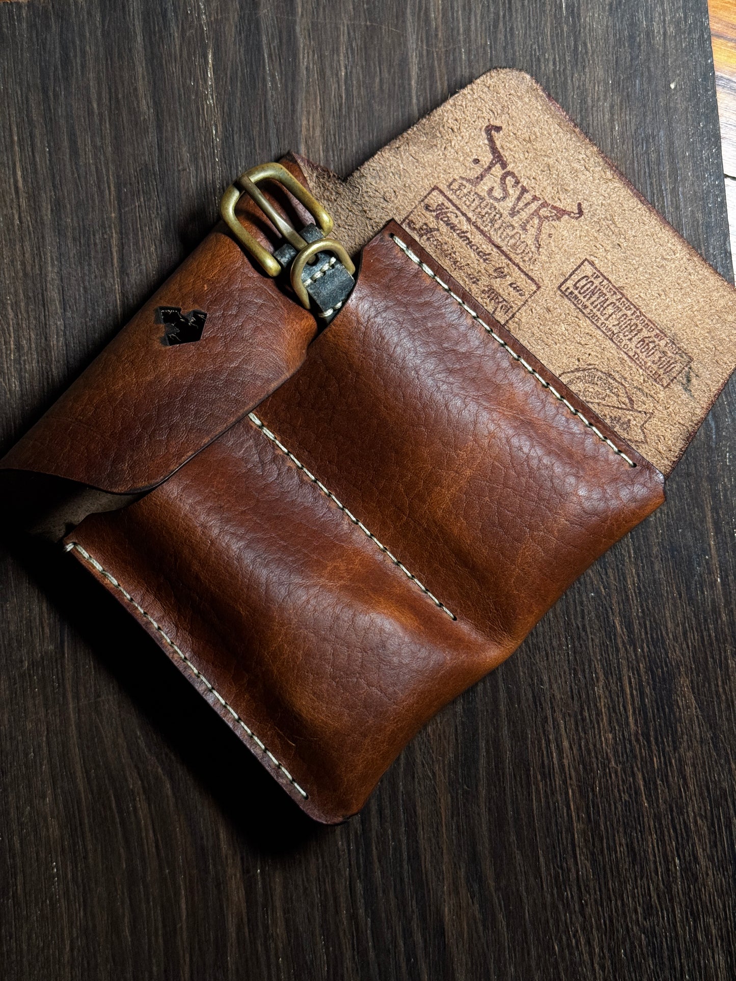 wRoll2 in horween bison usa leather full grain