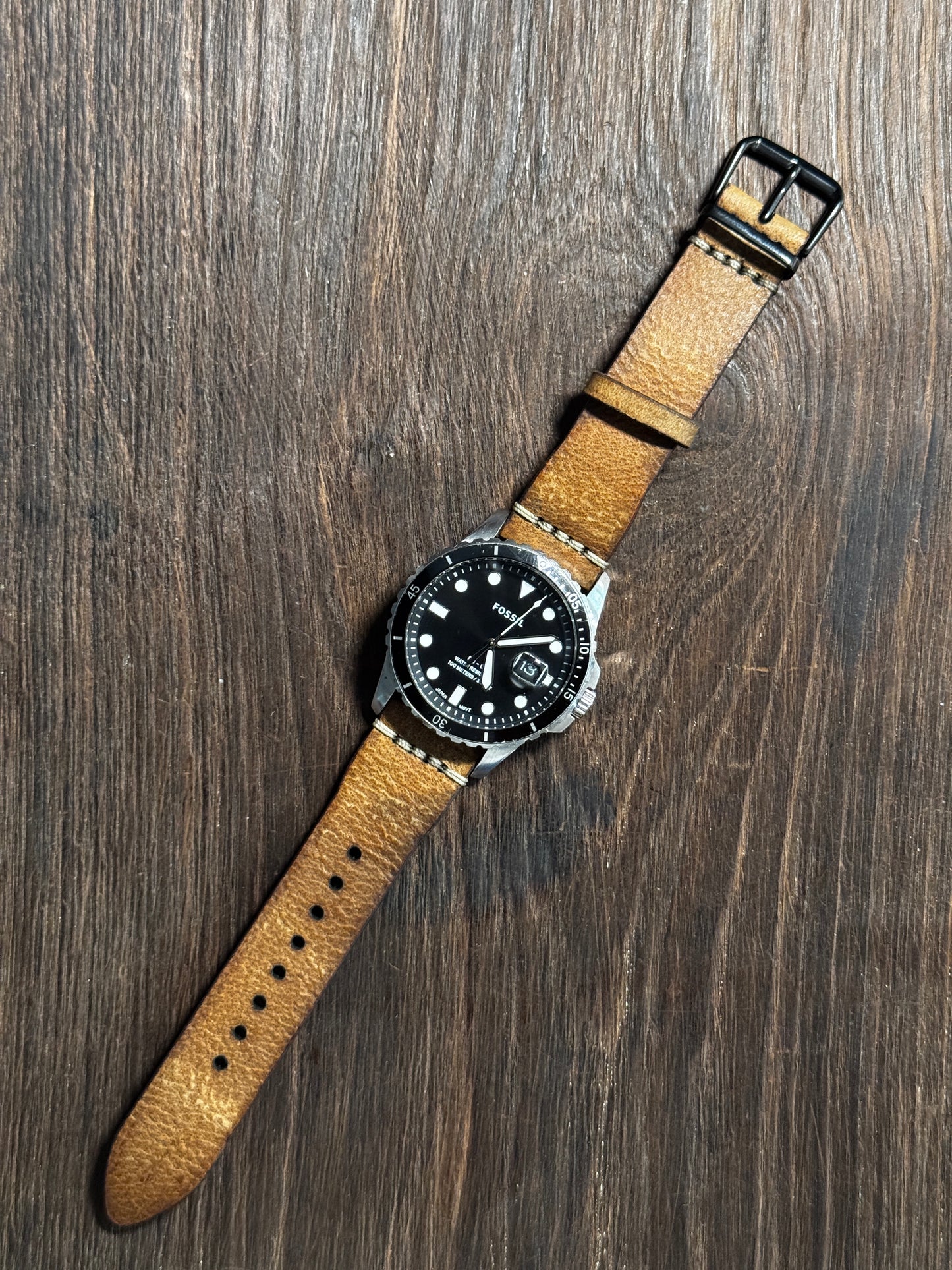 2.8 mm Italian Leather washed khakee watch Straps