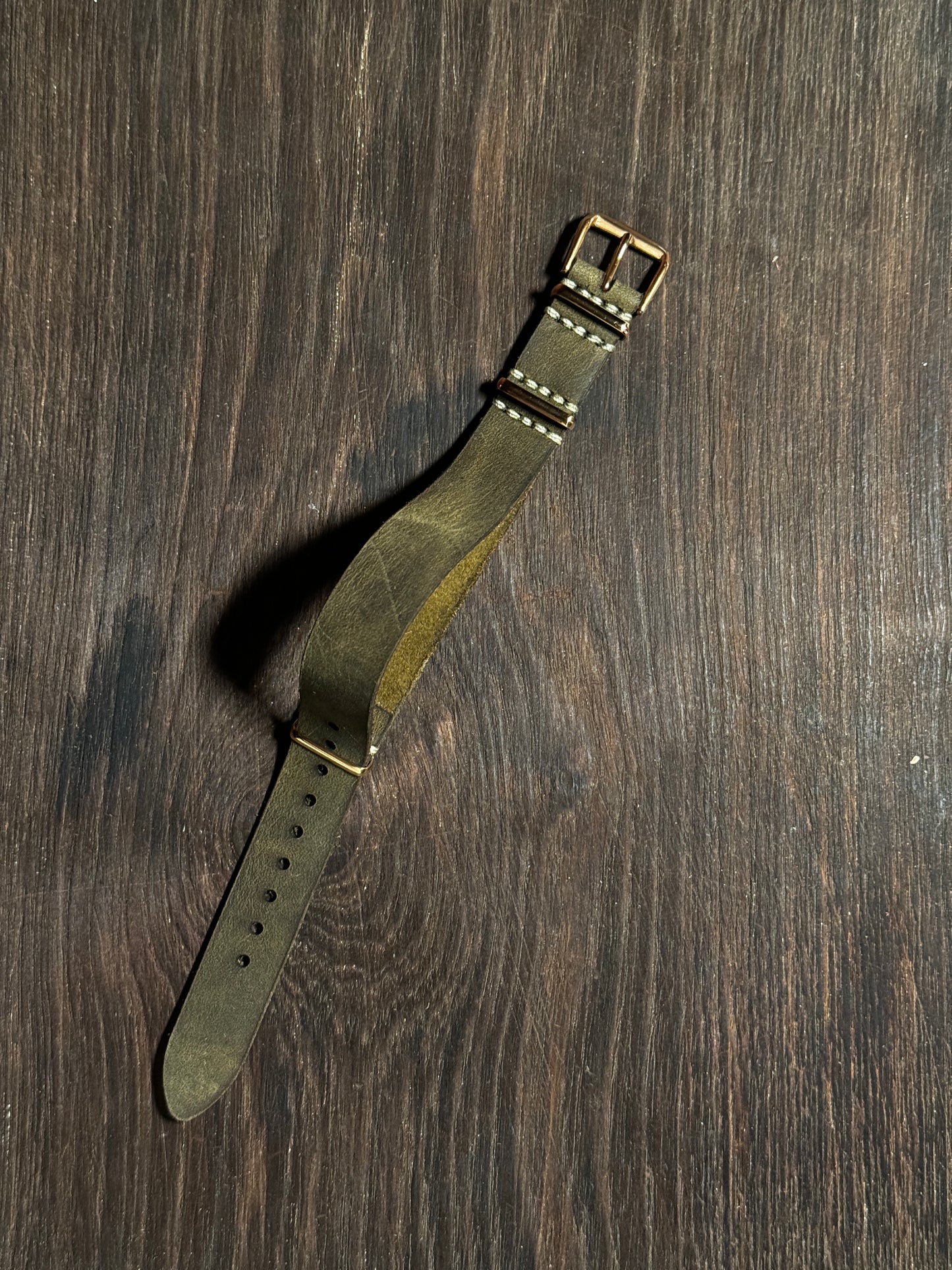 Two way NATO rubbery feel Leather watch Straps