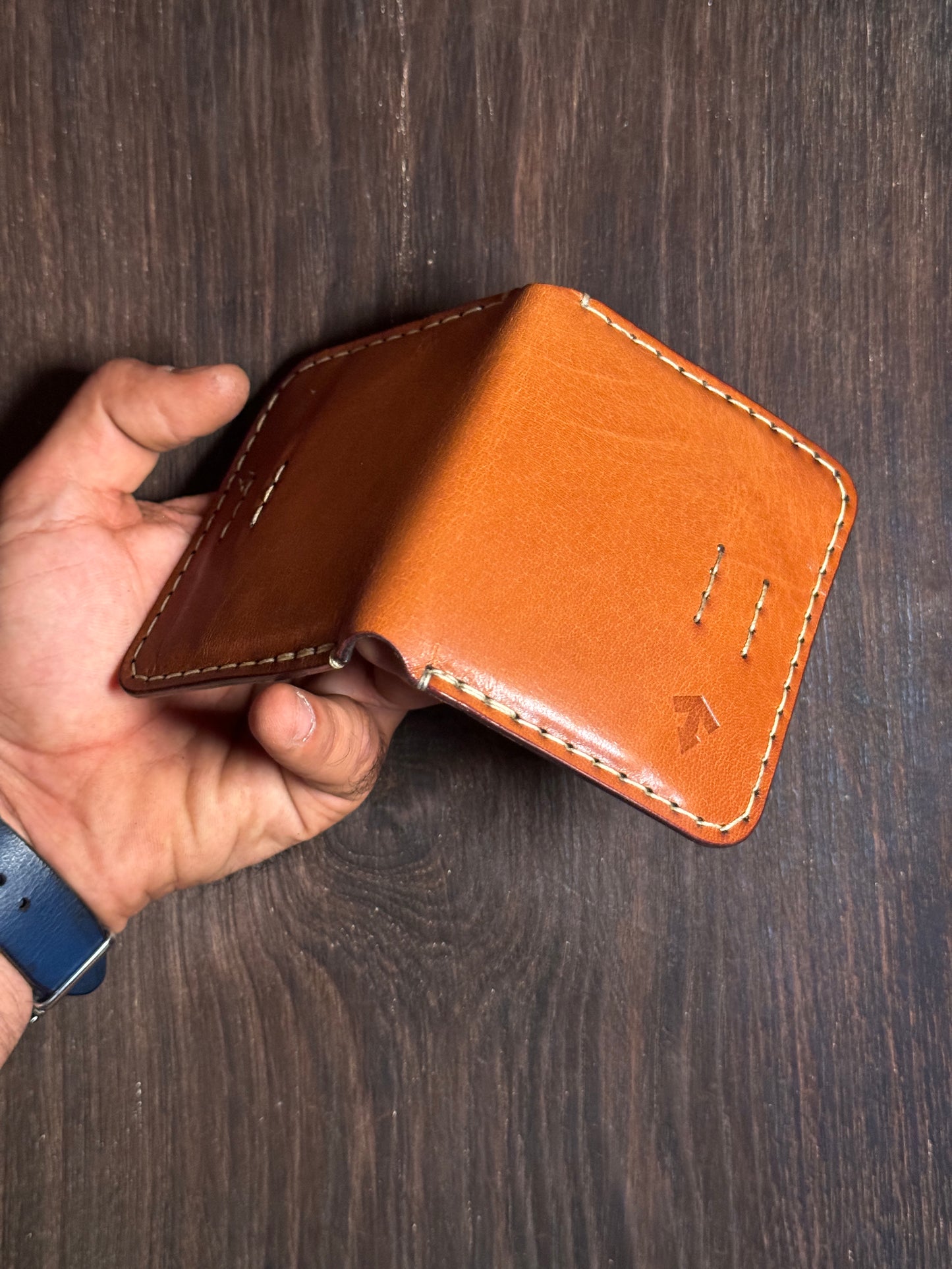 6 cards stop slots bi fold wallet in soft leather