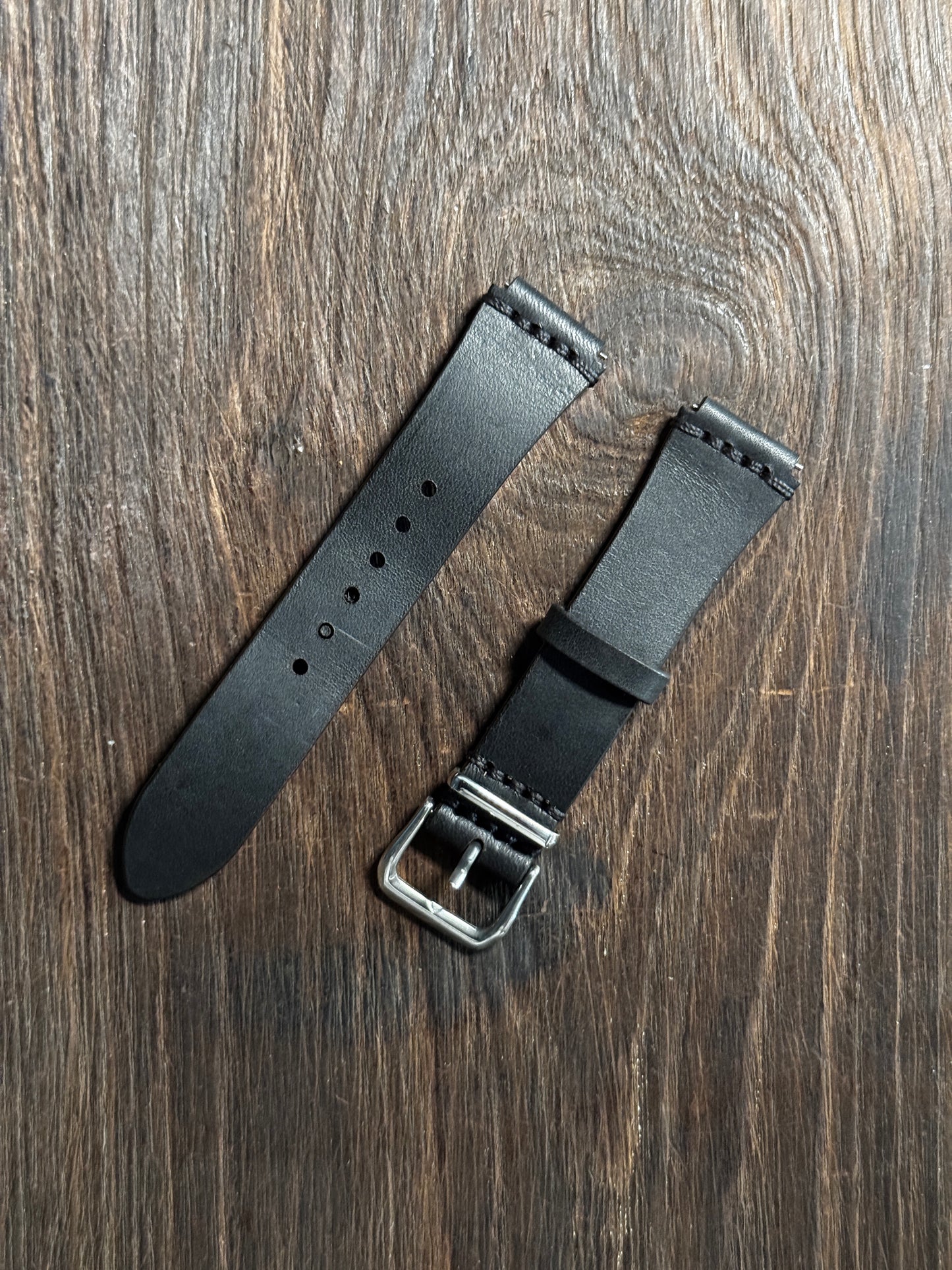 Projected Black minerva italian Leather watch Straps