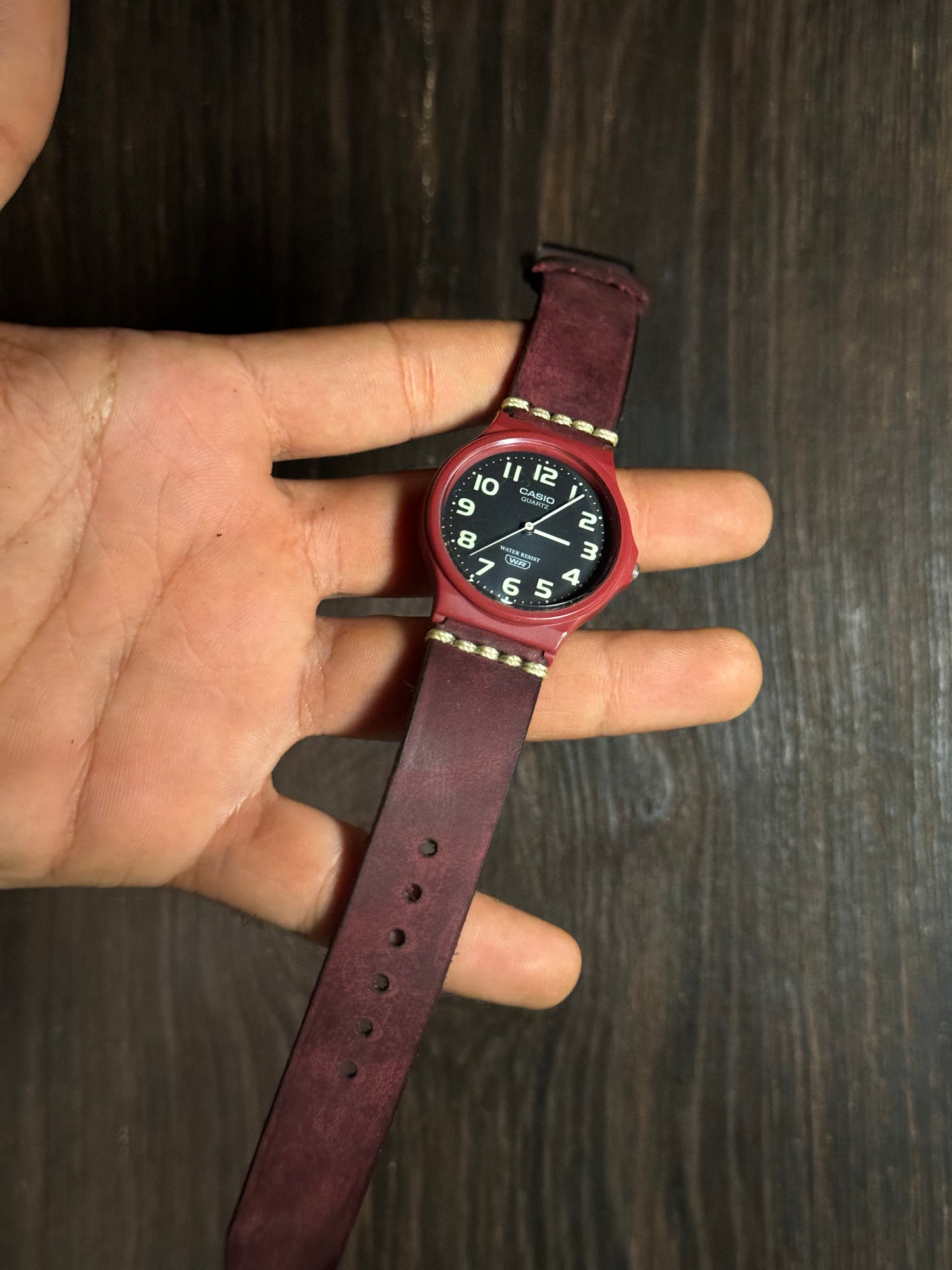 Projected rubbery feel Leather watch Straps