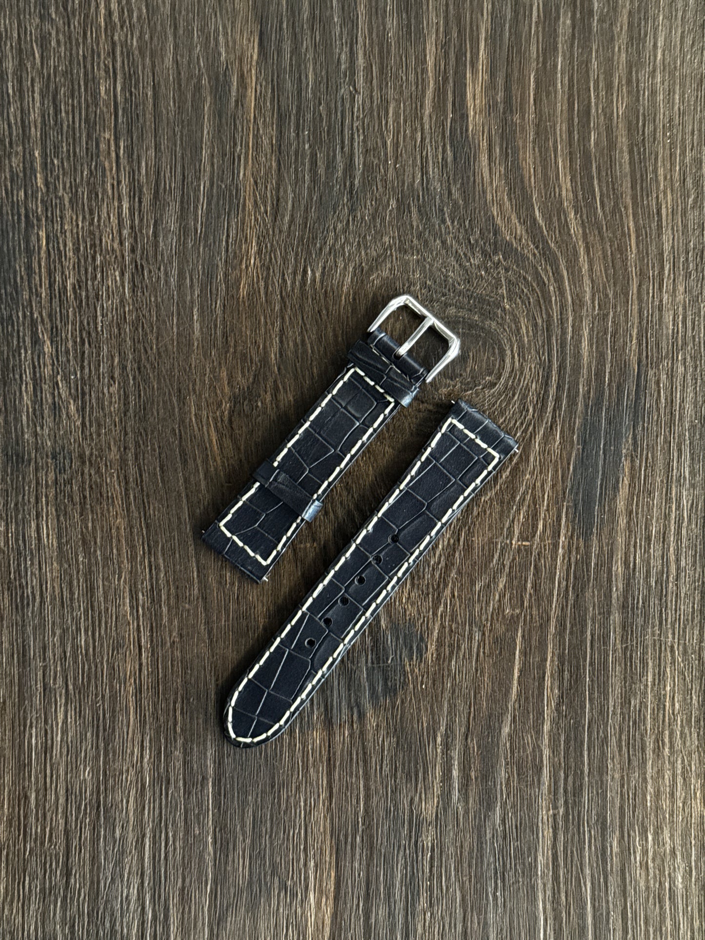 DOUBLE layered Stitched watch strap in soft leather