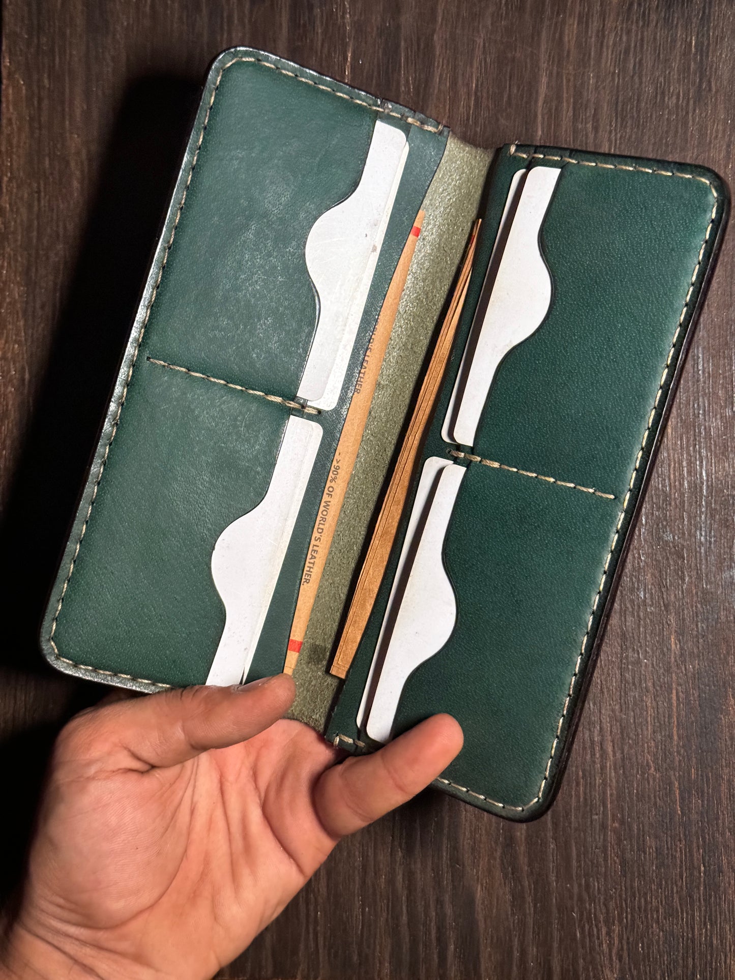 long wallet in sturdy leather
